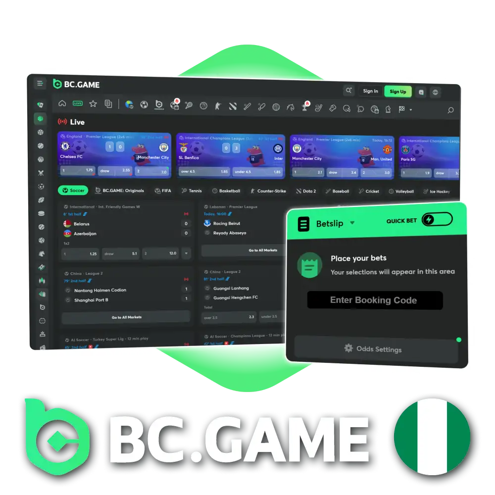 Win instantly with BC Game live betting in Nigeria.