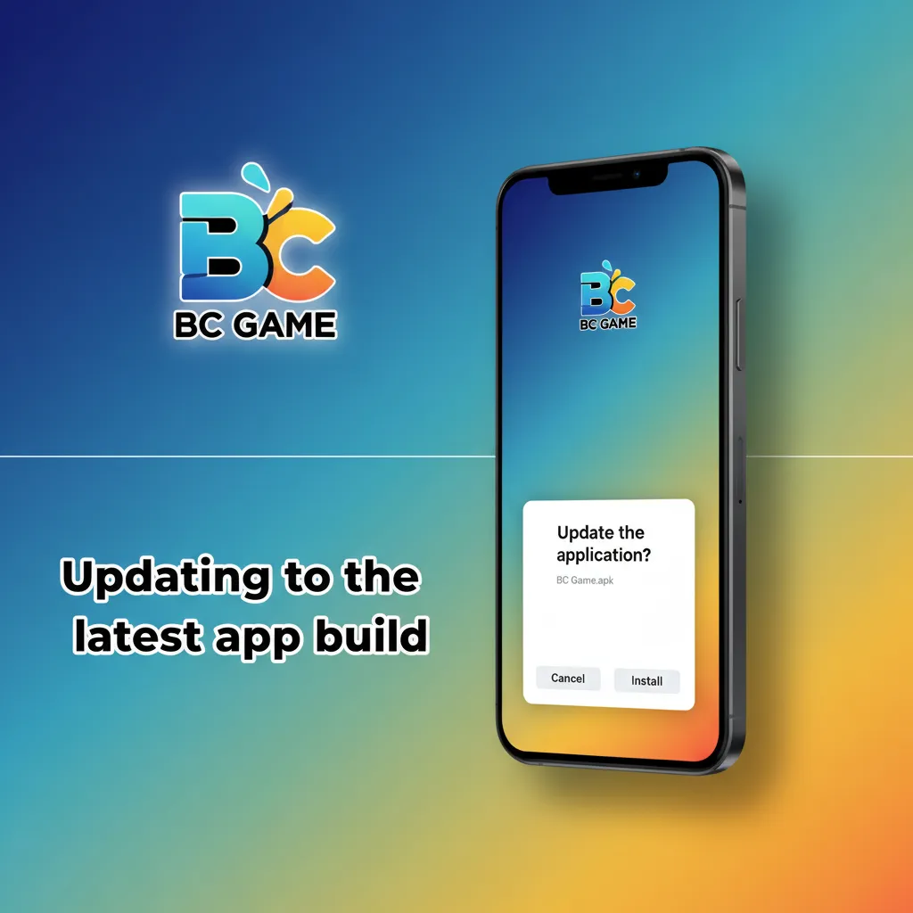 Phone screens showing Android App Update in Settings, APK reinstall from BC Game site, and iOS PWA refresh and re-add.