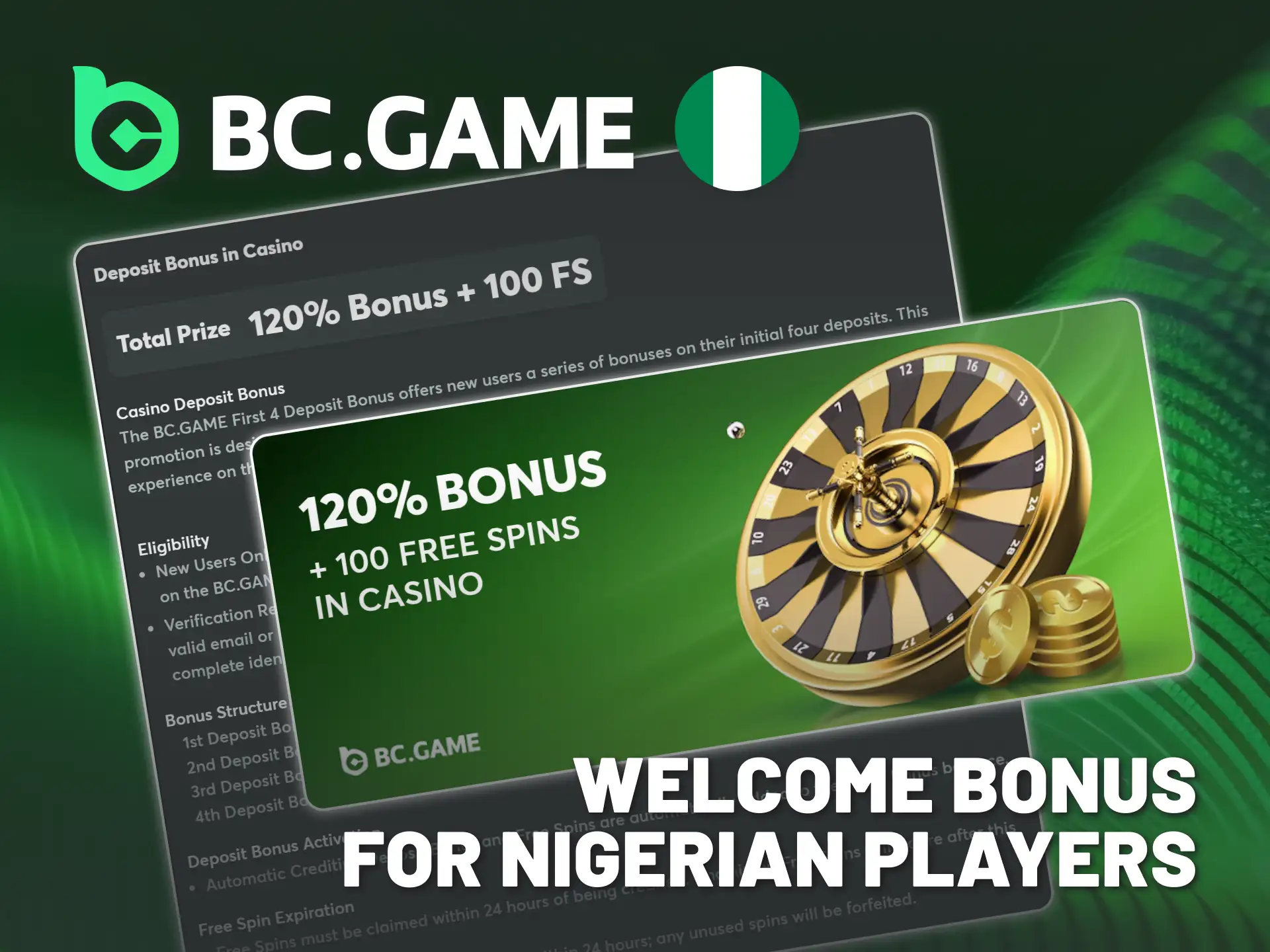 Claim a generous BC Game Nigeria welcome bonus for casino.
