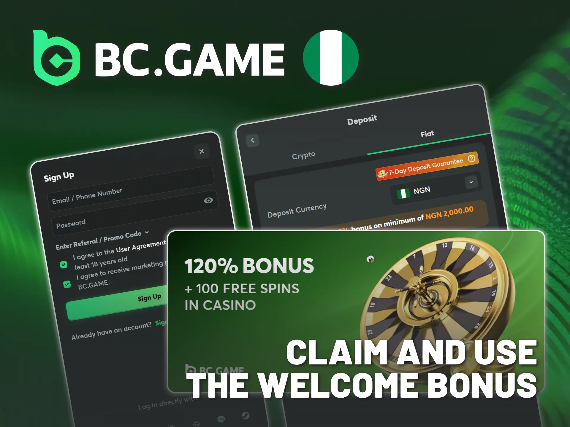 Get a welcome bonus for casino on BC Game Nigeria.