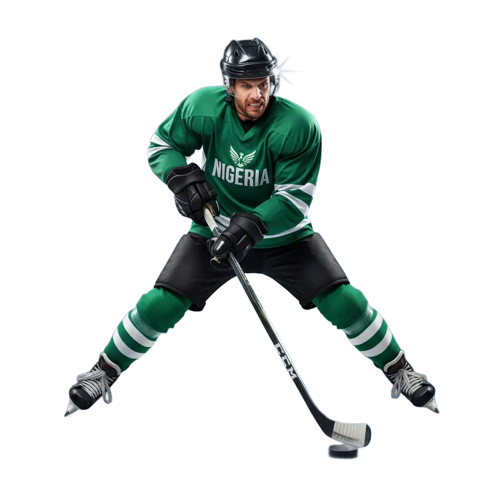 BC Game Ice Hockey betting banner for Nigeria: live odds, cash out, naira payments, welcome bonus.