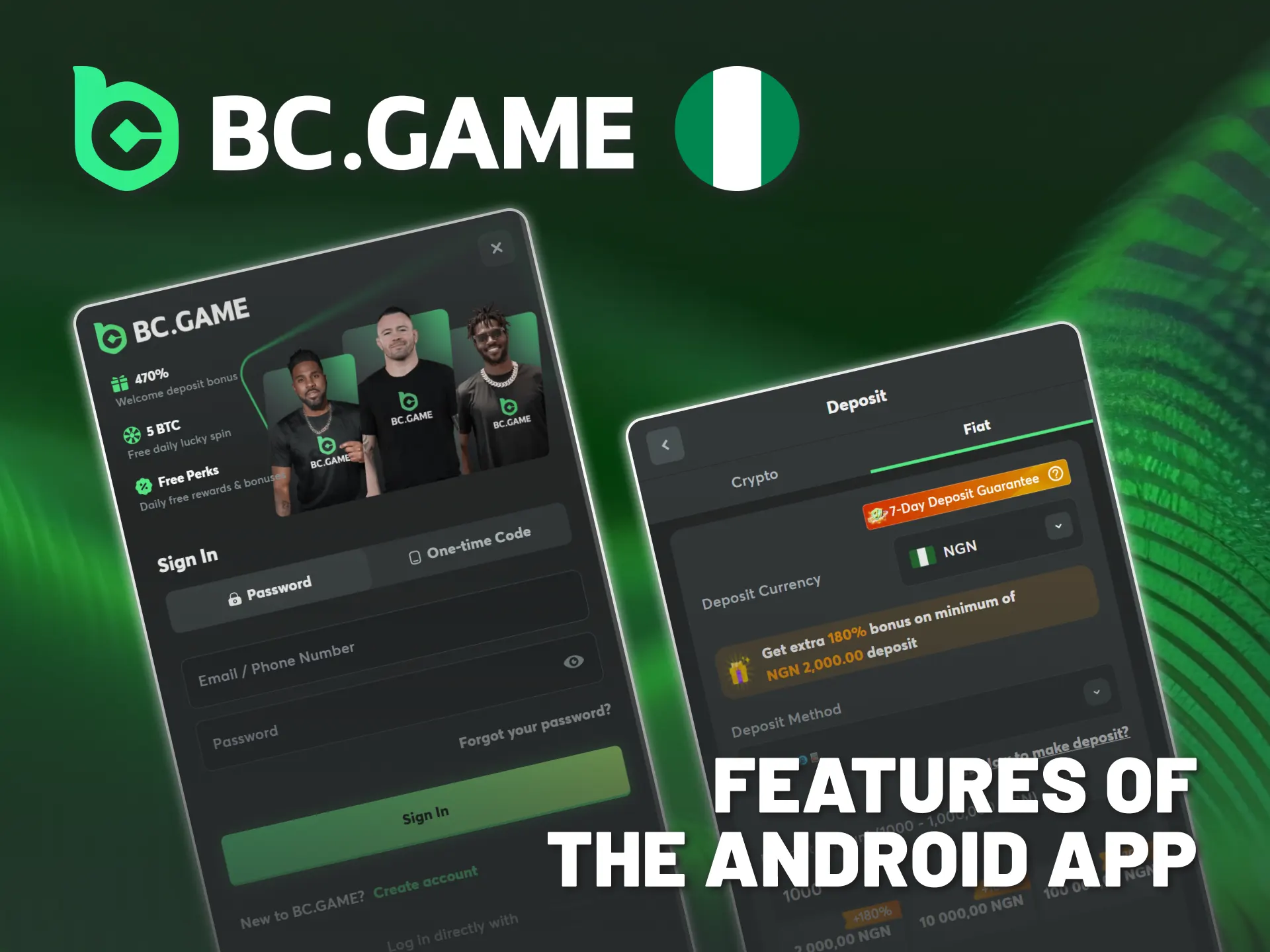 Discover key features of BC Game Android app in Nigeria.
