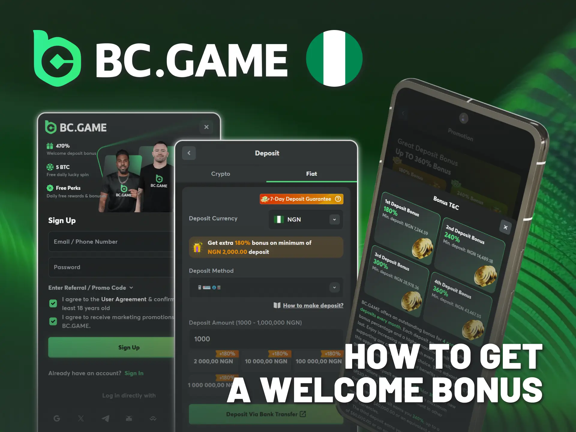 Get a welcome bonus after installing the BC Game app.