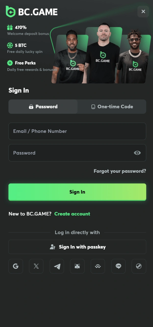 Input your BC Game Nigeria credentials before playing Aviator game.