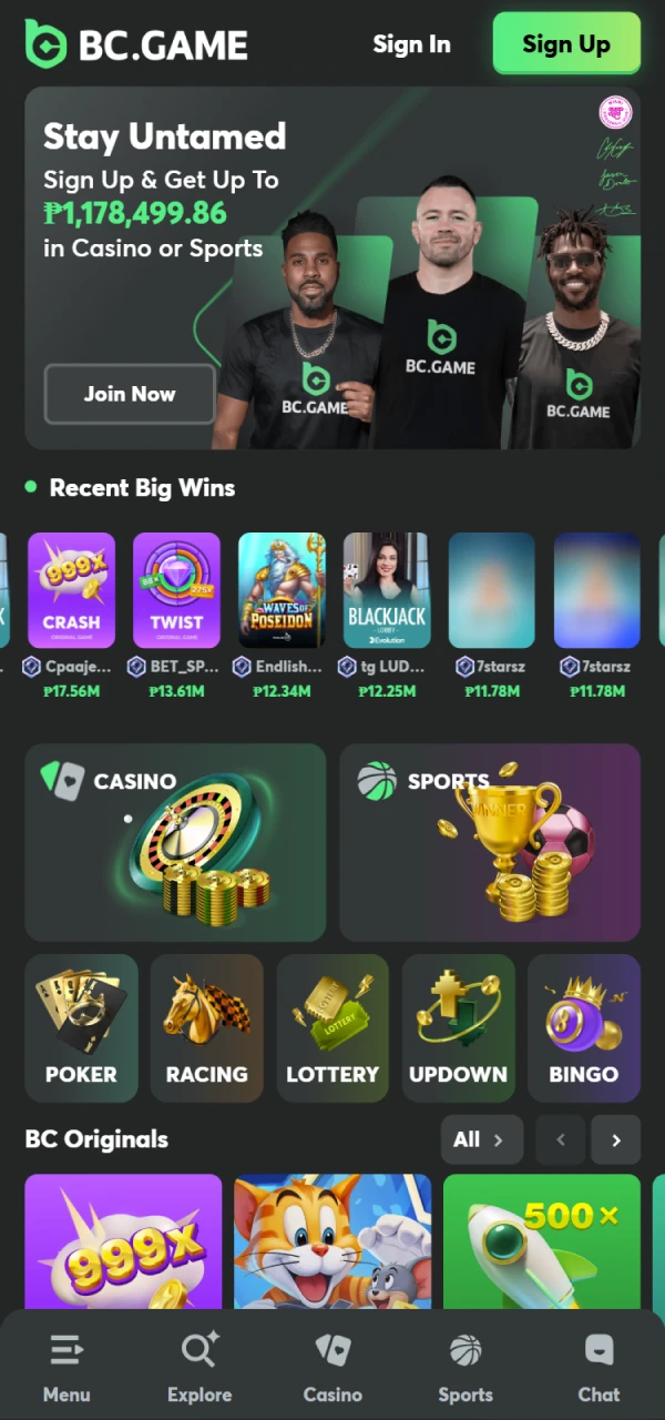 Open BC Game Nigeria official to login and play Aviator.