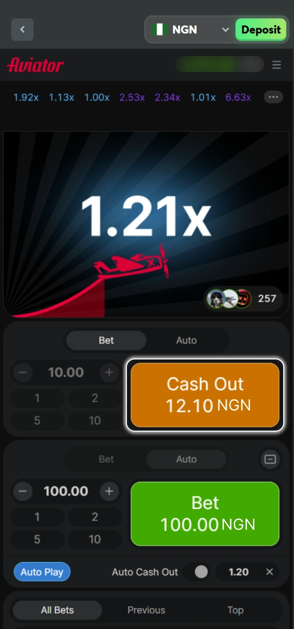 Watch the BC Game Aviator plane ascend and cash out.