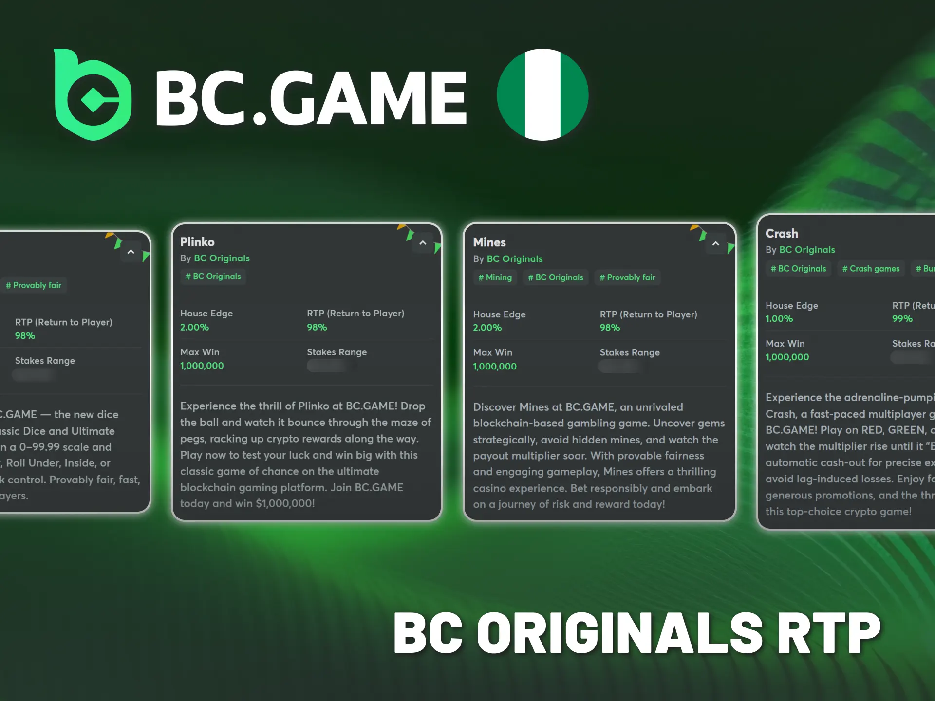 Understand BC Game Nigeria Casino RTP to play BC Originals.