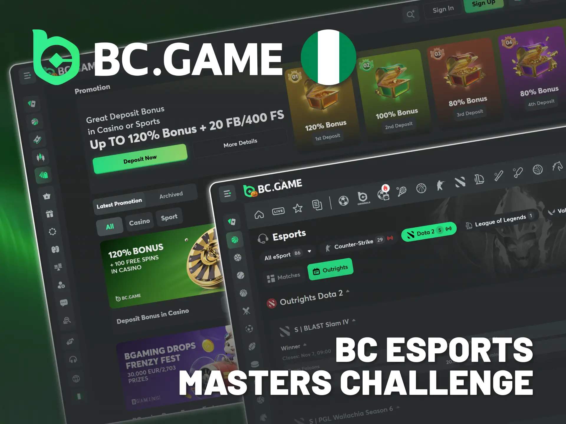 Join BC Game Nigeria Esports Challenge to win freebets.