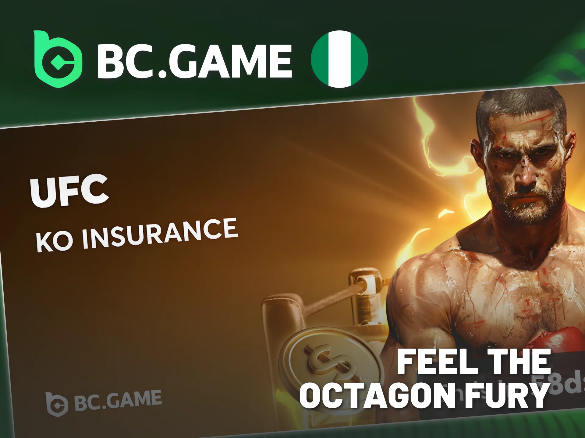 Get a free UFC bonus bet on BC Game Nigeria.