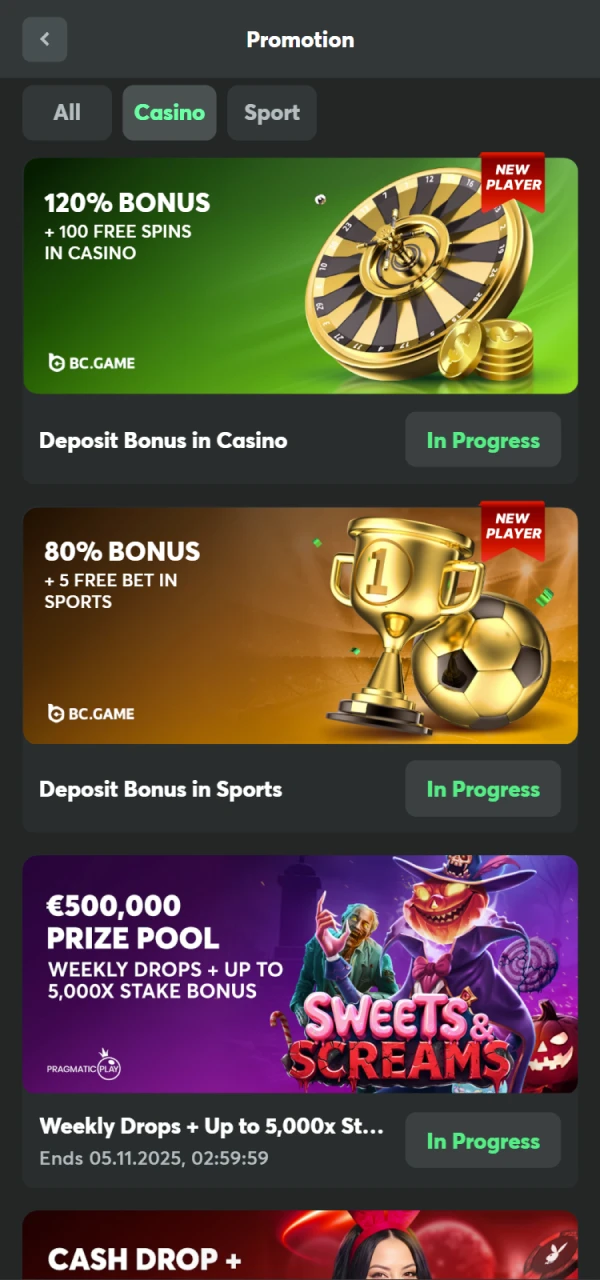 Join other BC Game Nigeria special promotions.