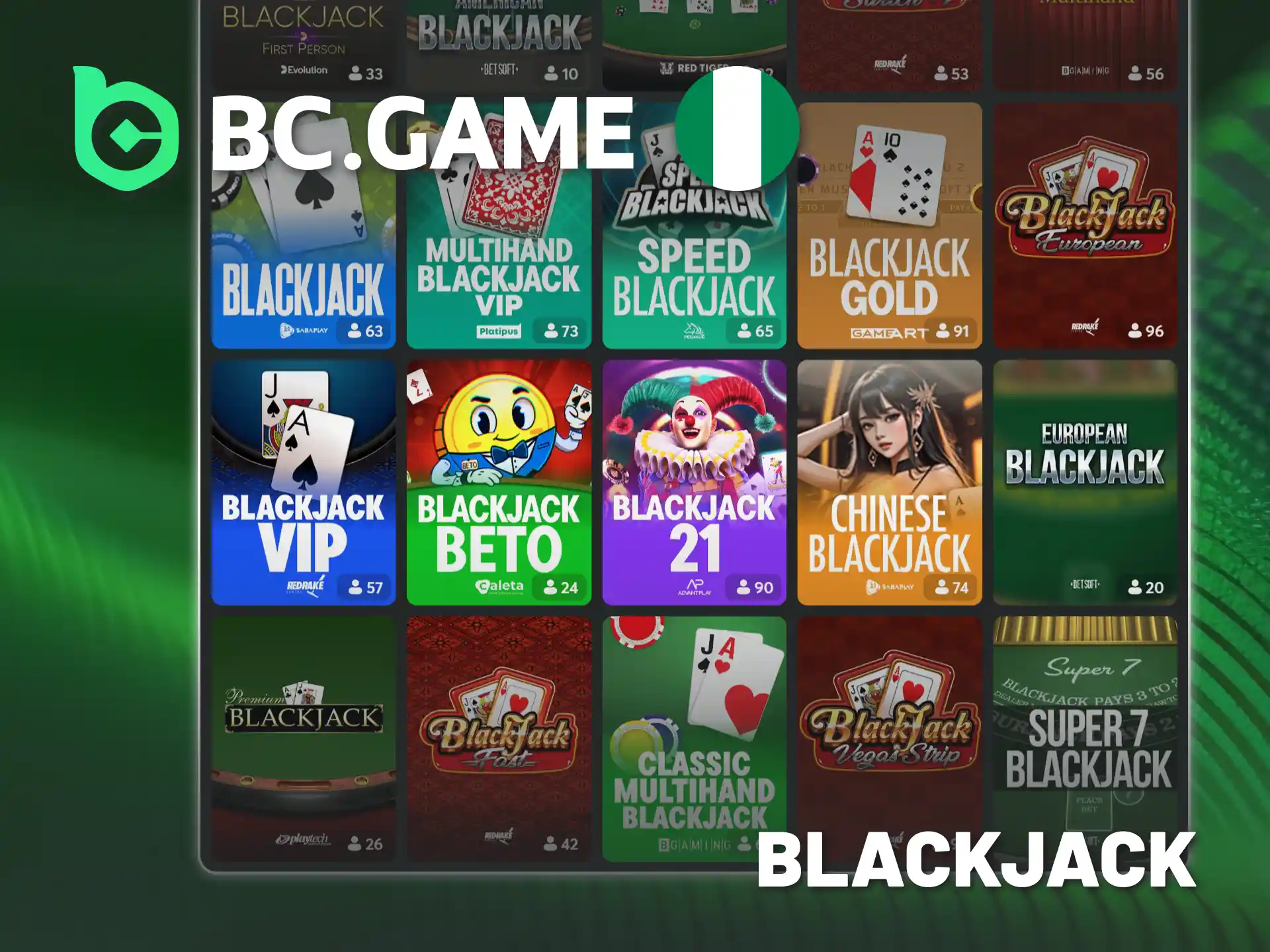 Play blackjack to beat the dealer on BC Game Nigeria.