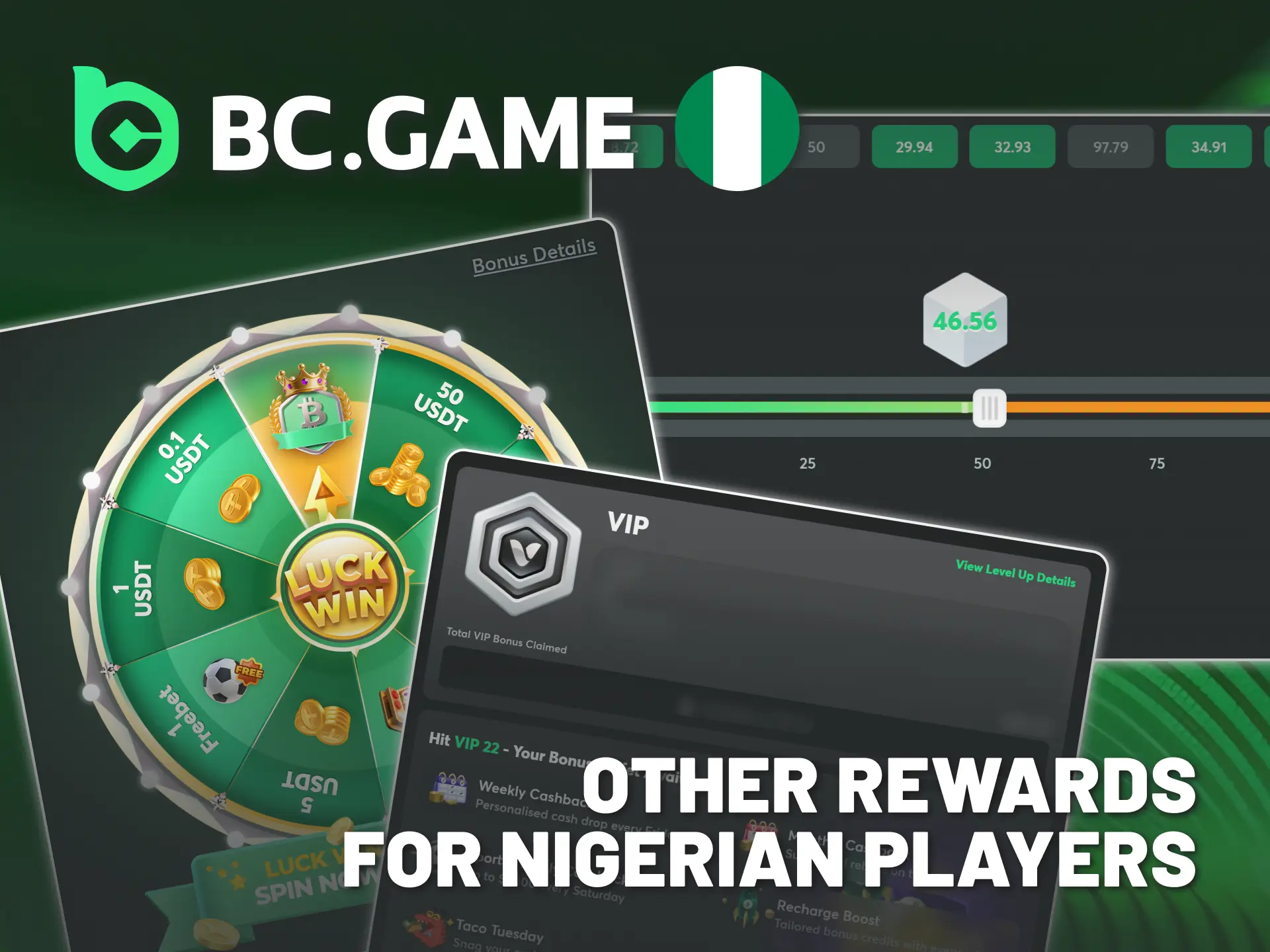 Check extra bonuses for BC Game Nigeria original Classic Dice.