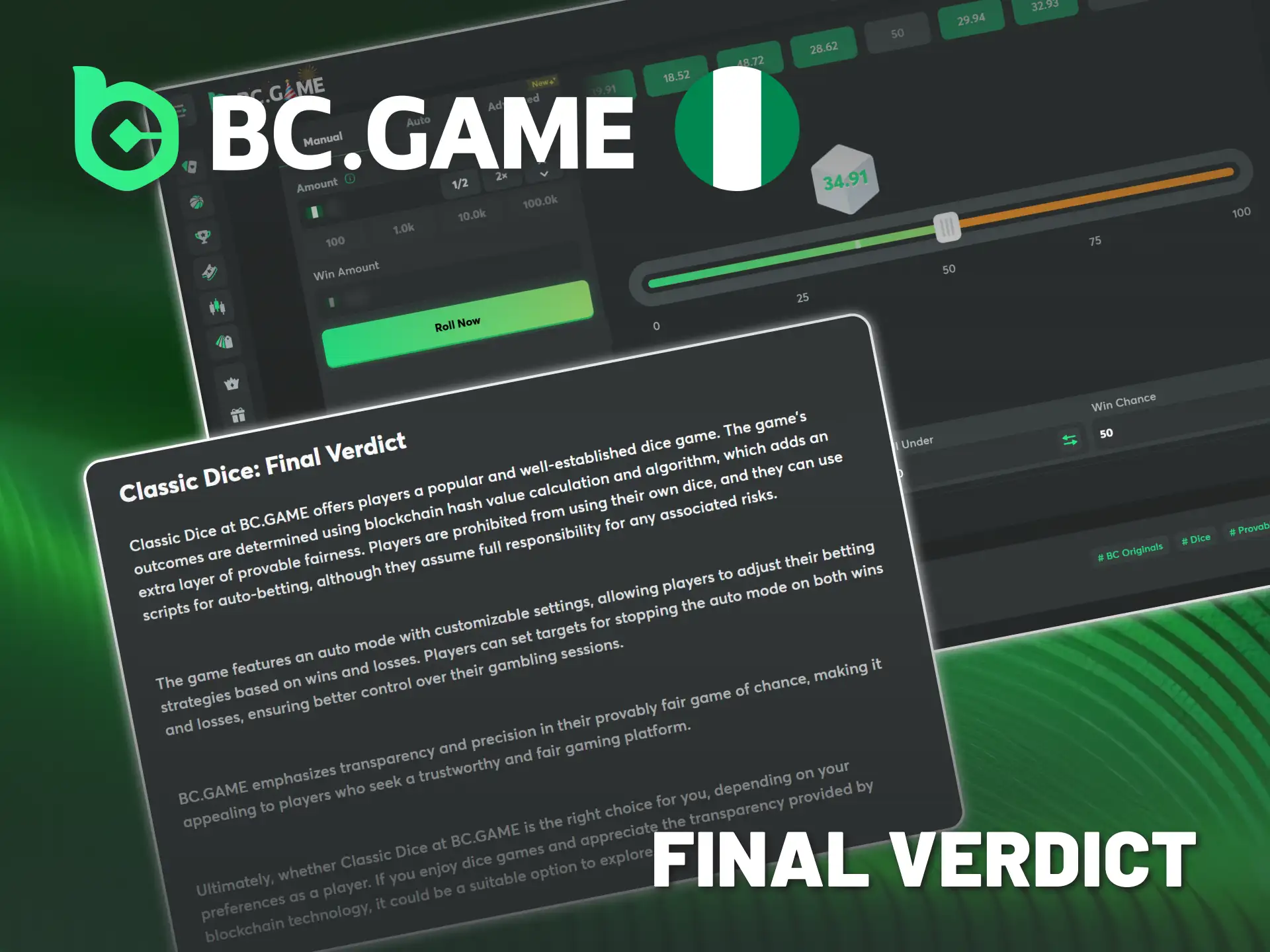 Figure out why BC Game Classic Dice is worth playing.