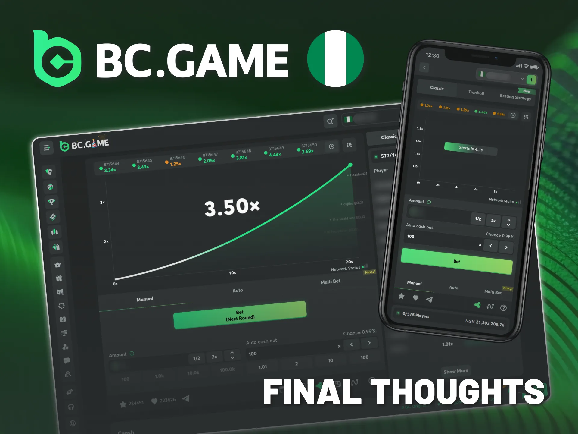 Explore BC Game Nigeria Crash for innovation and substantial winnings.