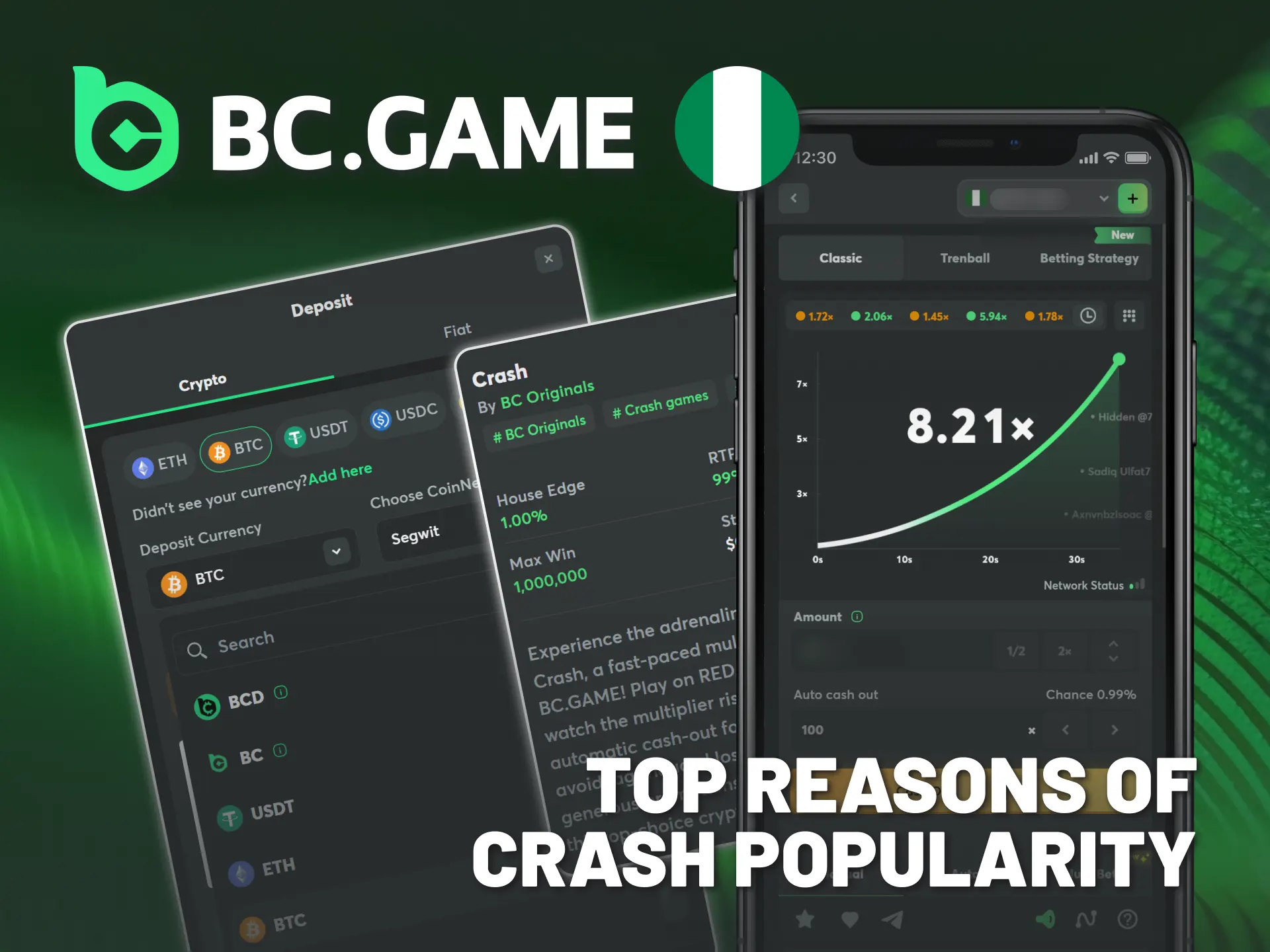 Explore top reasons of BC Game's Crash popularity in Nigeria.