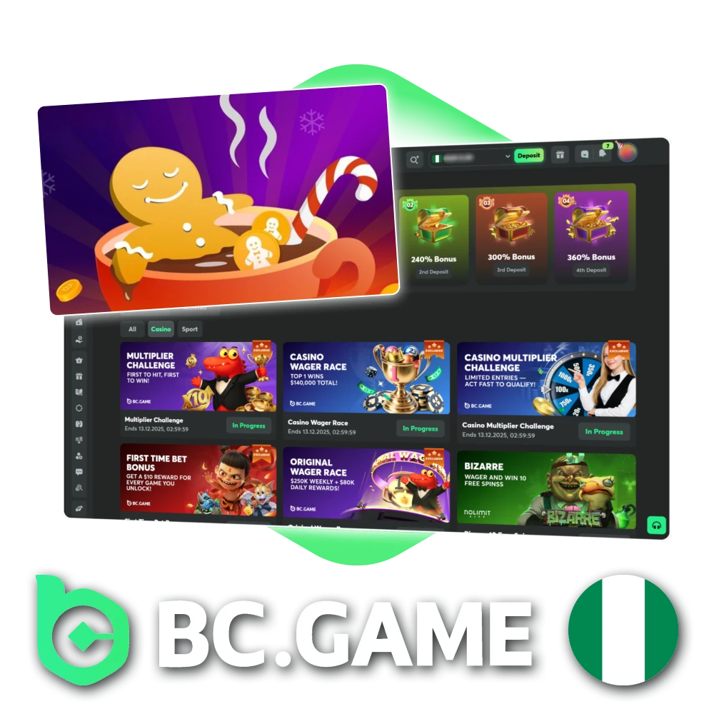 Win big prizes on BC Game Nigeria during Gingerbread Carnival.