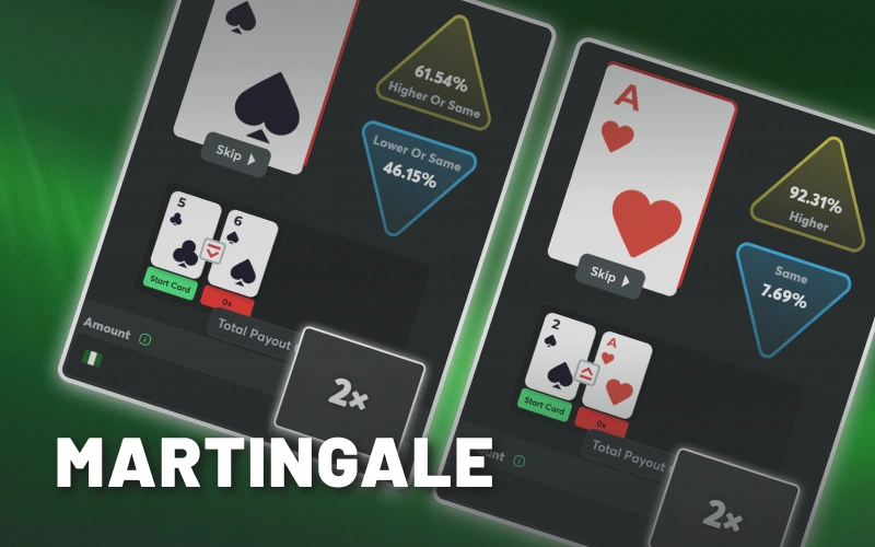 Martingale strategy doubles Hilo bet at BC Game Nigeria official.