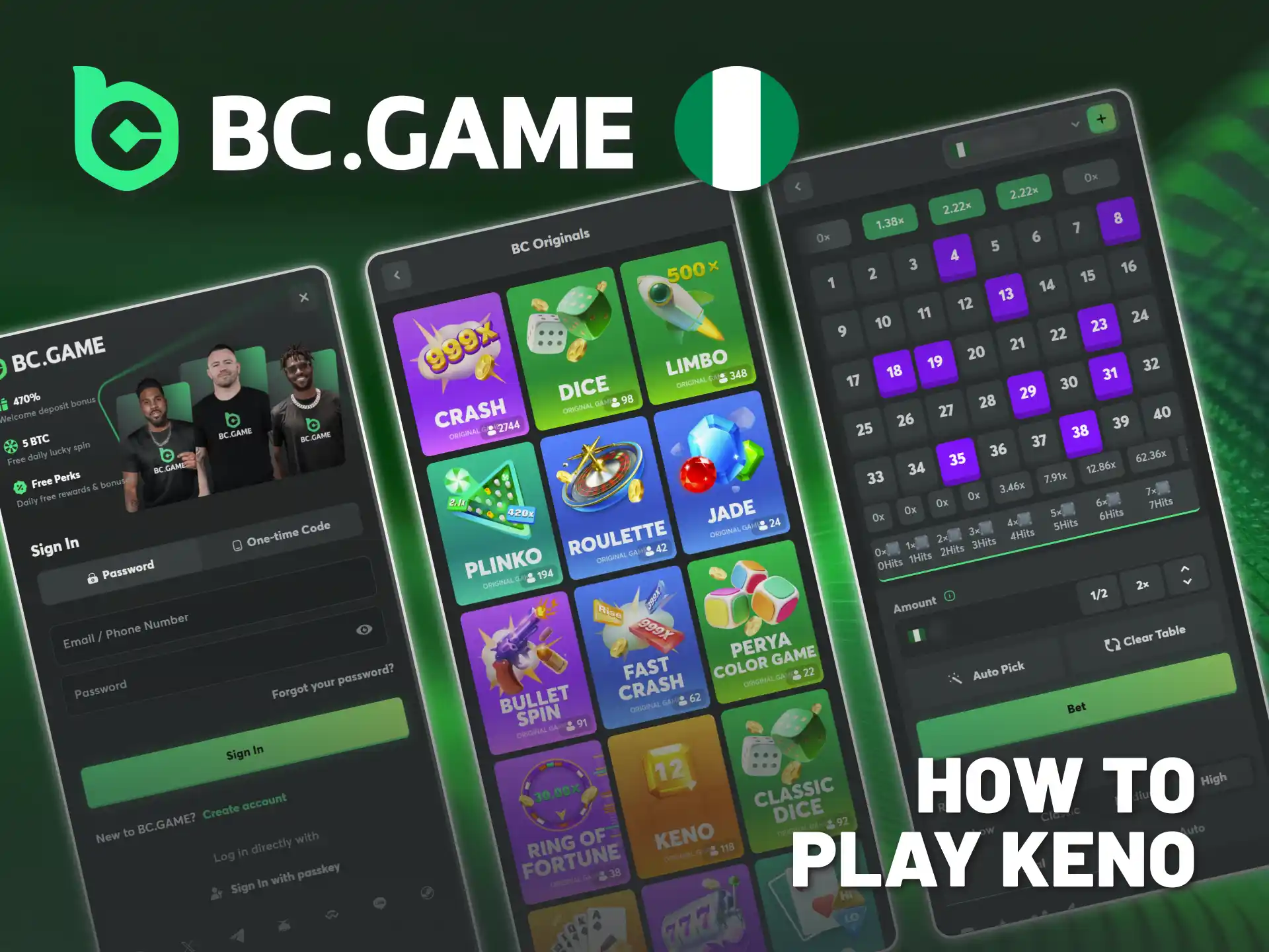 Explore how to start playing BC Game Keno in Nigeria.