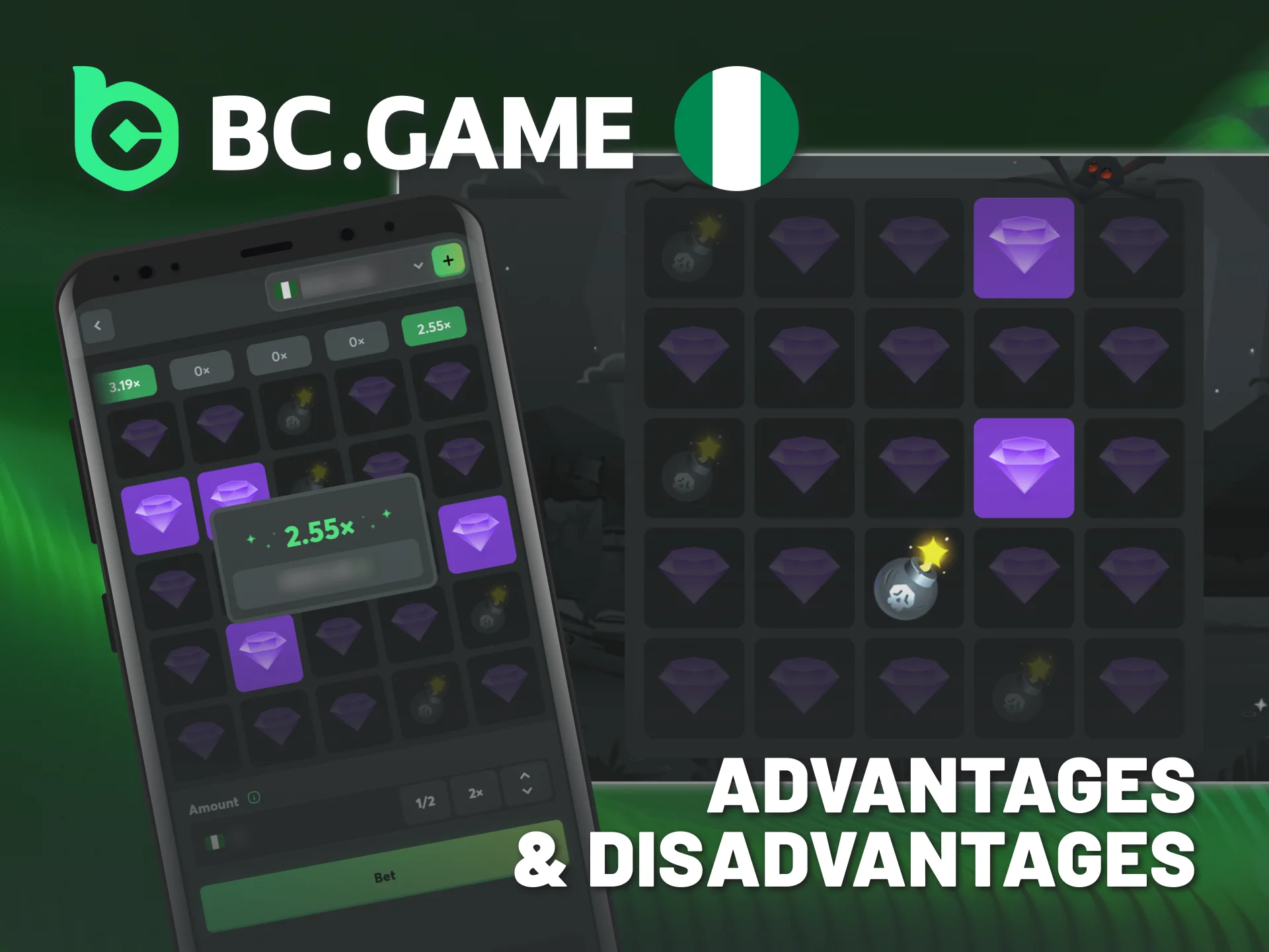 Check the list of BC Game Mines advantages and disadvantages.