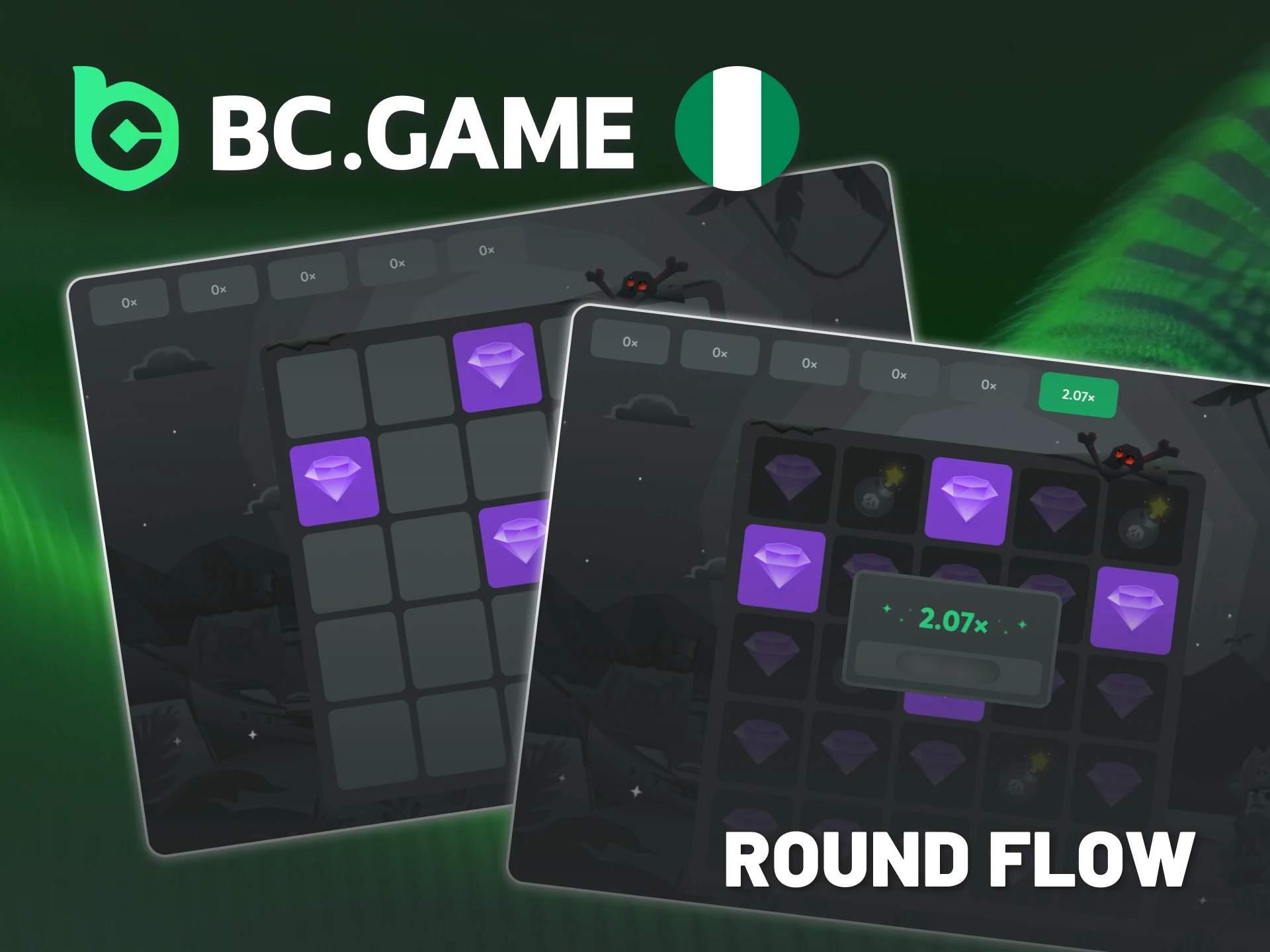Follow the round flow playing Mine at BC Game Nigeria.