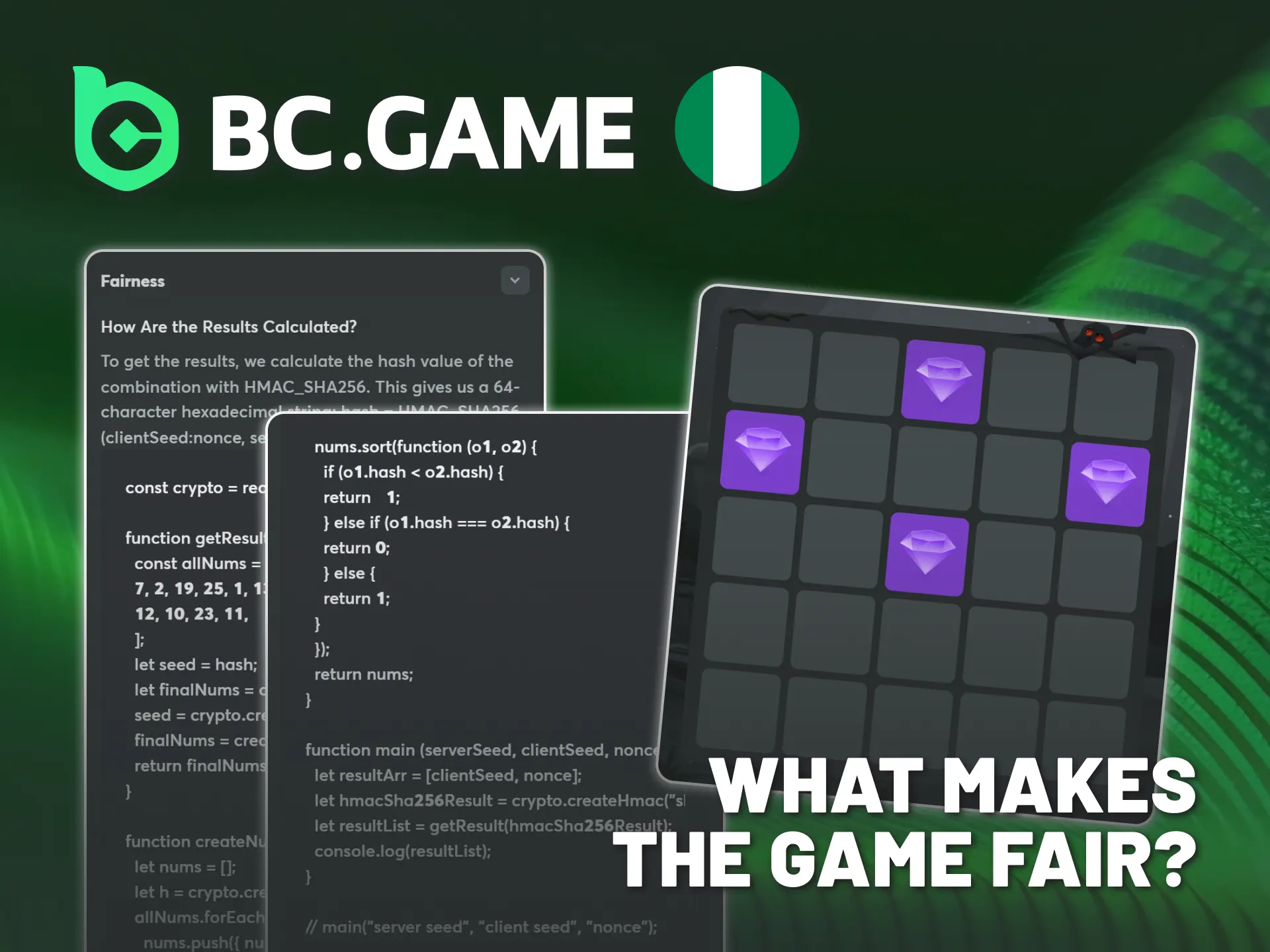 Verify BC Game Nigeria Mines results with Provably Fair.