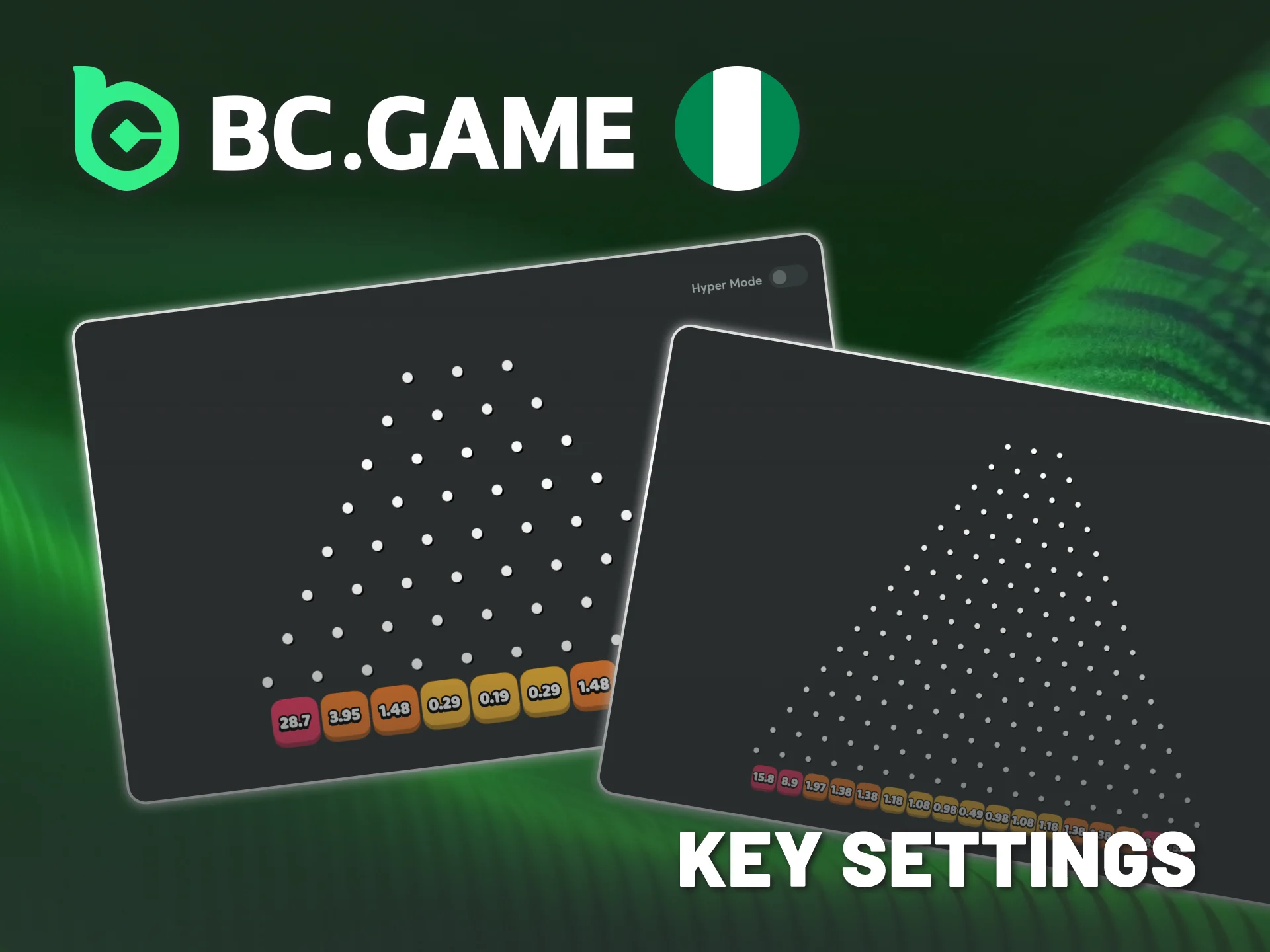 Adjust BC Game Nigeria Plinko settings and win big.