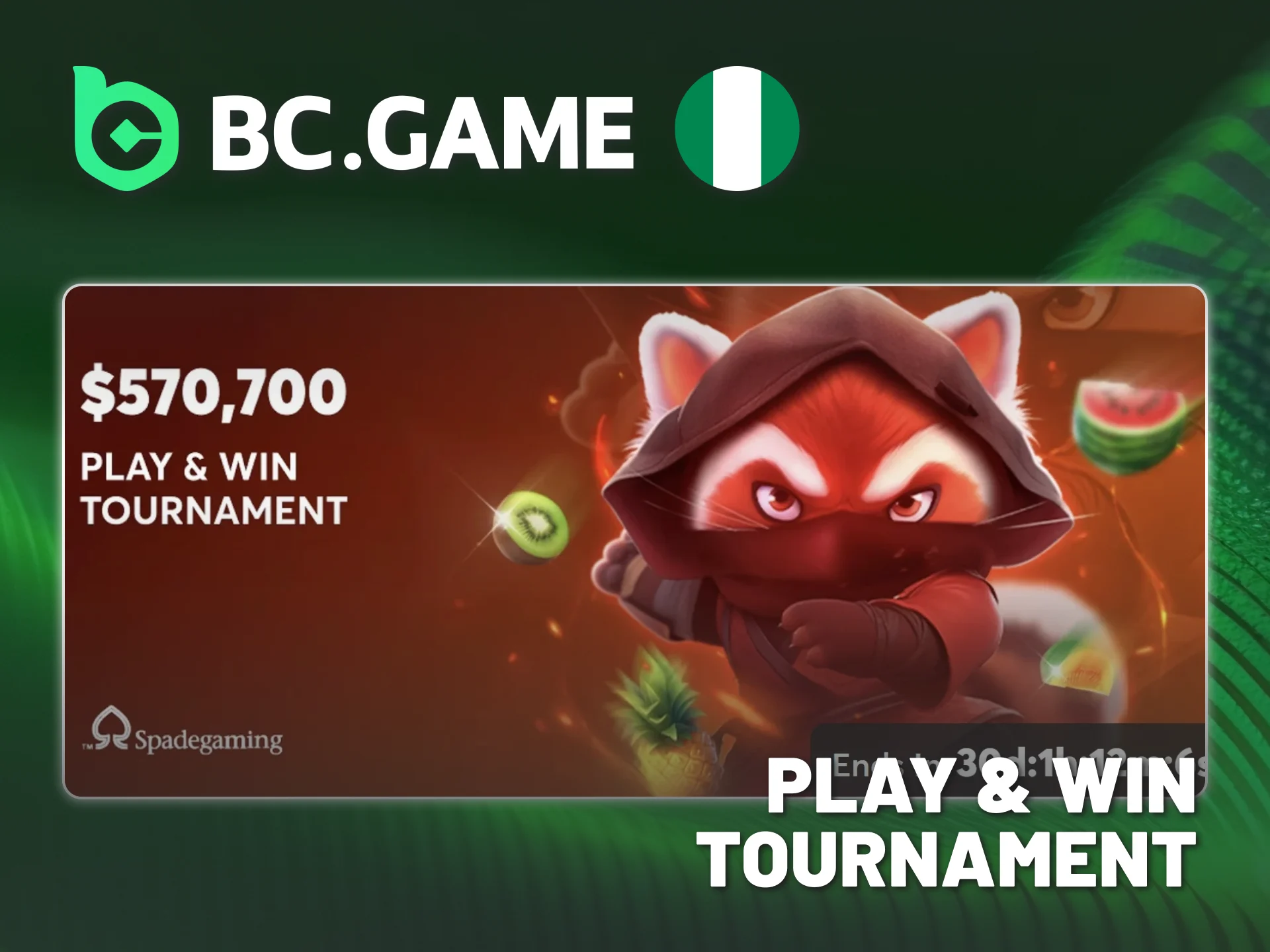 Get rewards in BC Game Nigeria's Play and Win Tournament.