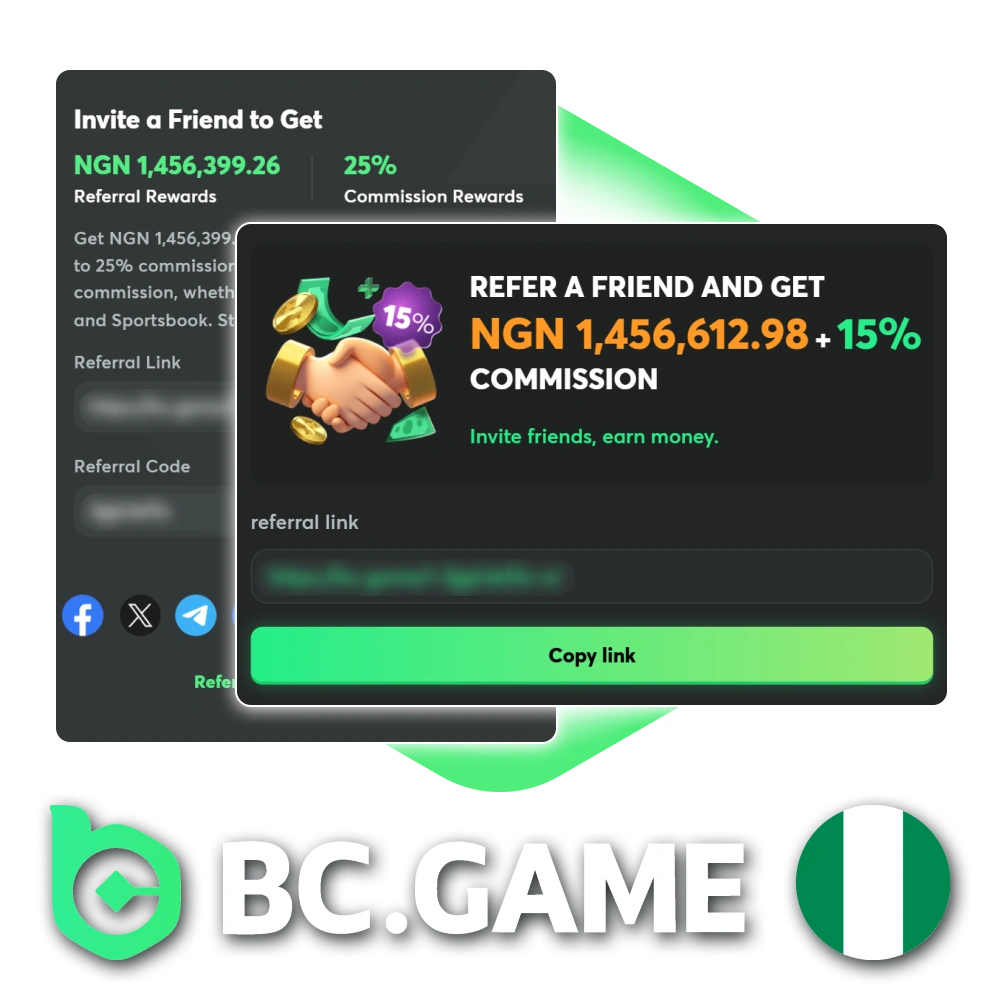 Earn passive income online with BC Game Nigeria referral system.