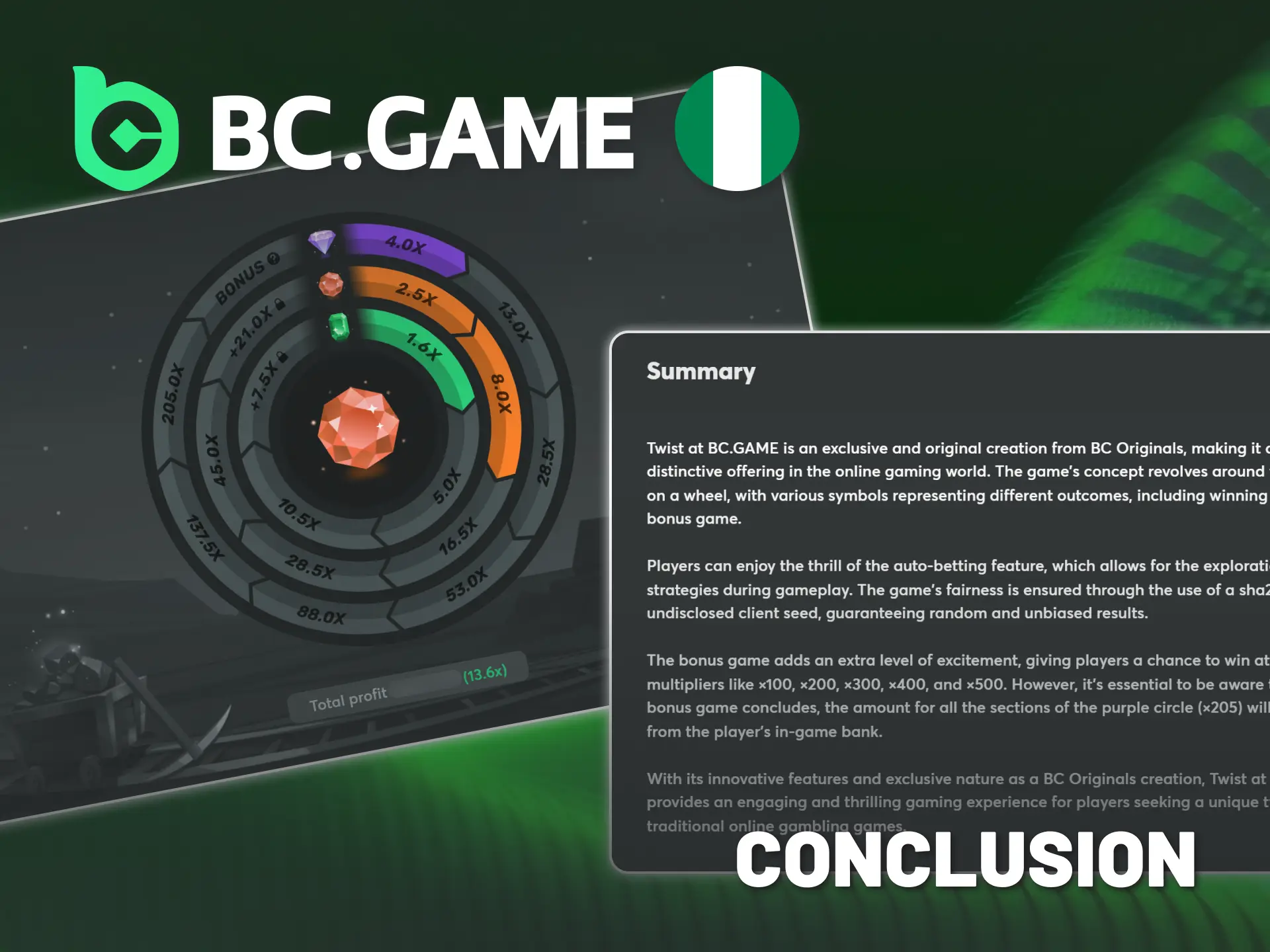 Make sure BC Game's Twist is worth playing in Nigeria.