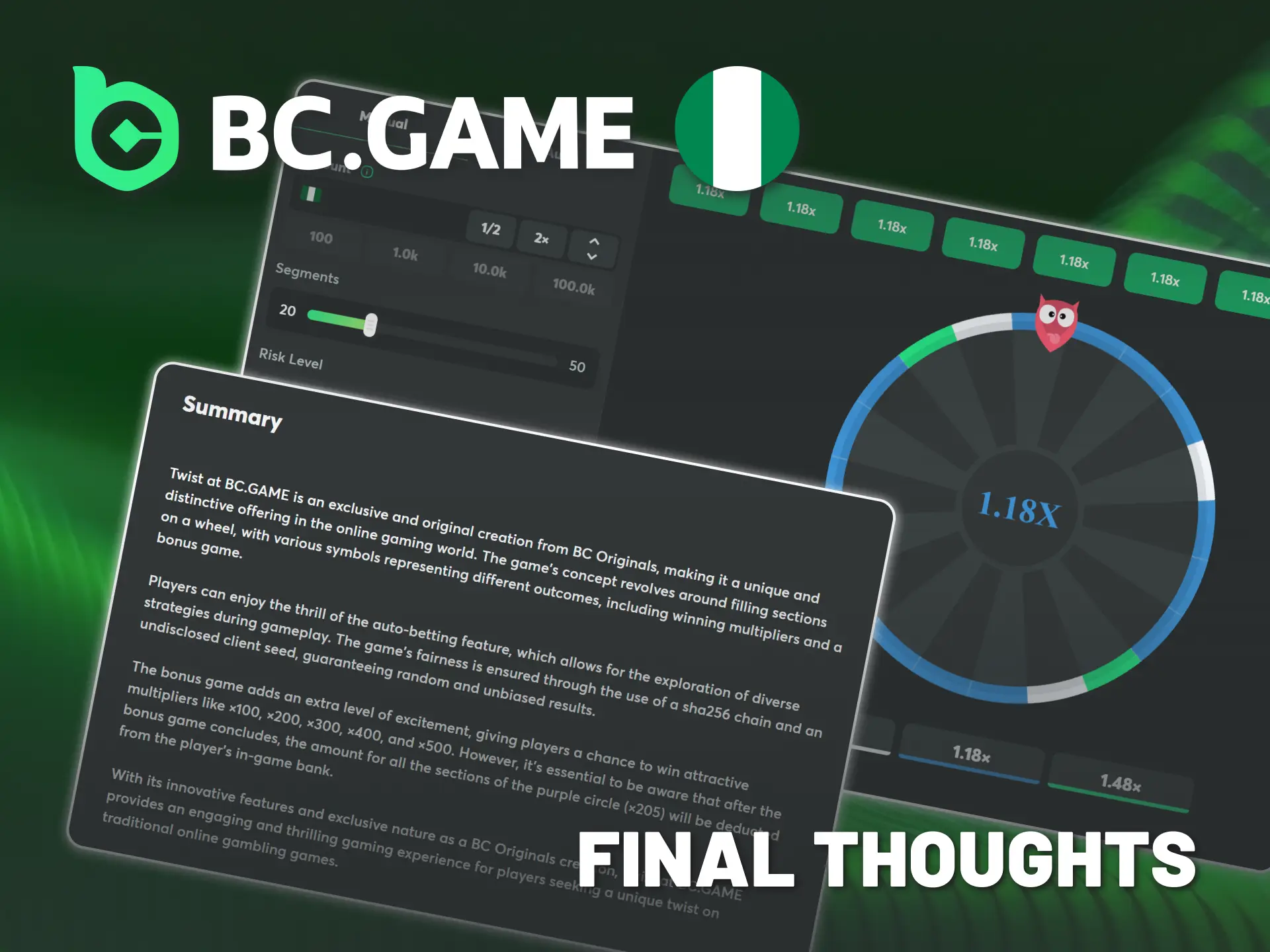 Find out why BC Game Nigeria Wheel is worth playing.
