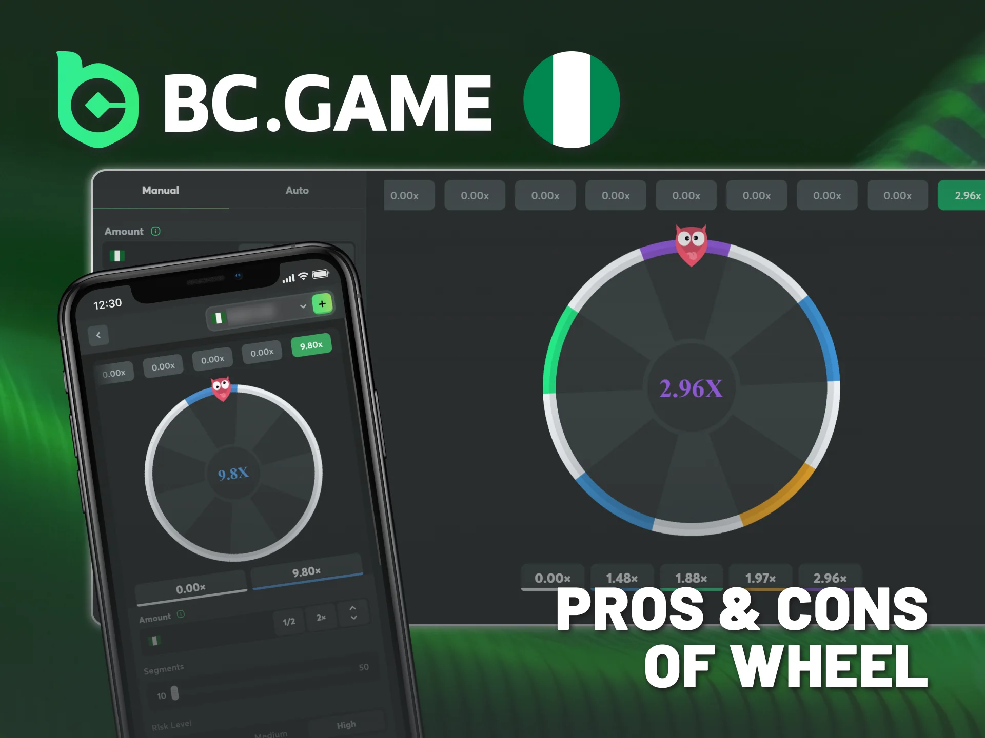 Weigh pros and cons of BC Game Nigeria original Wheel.