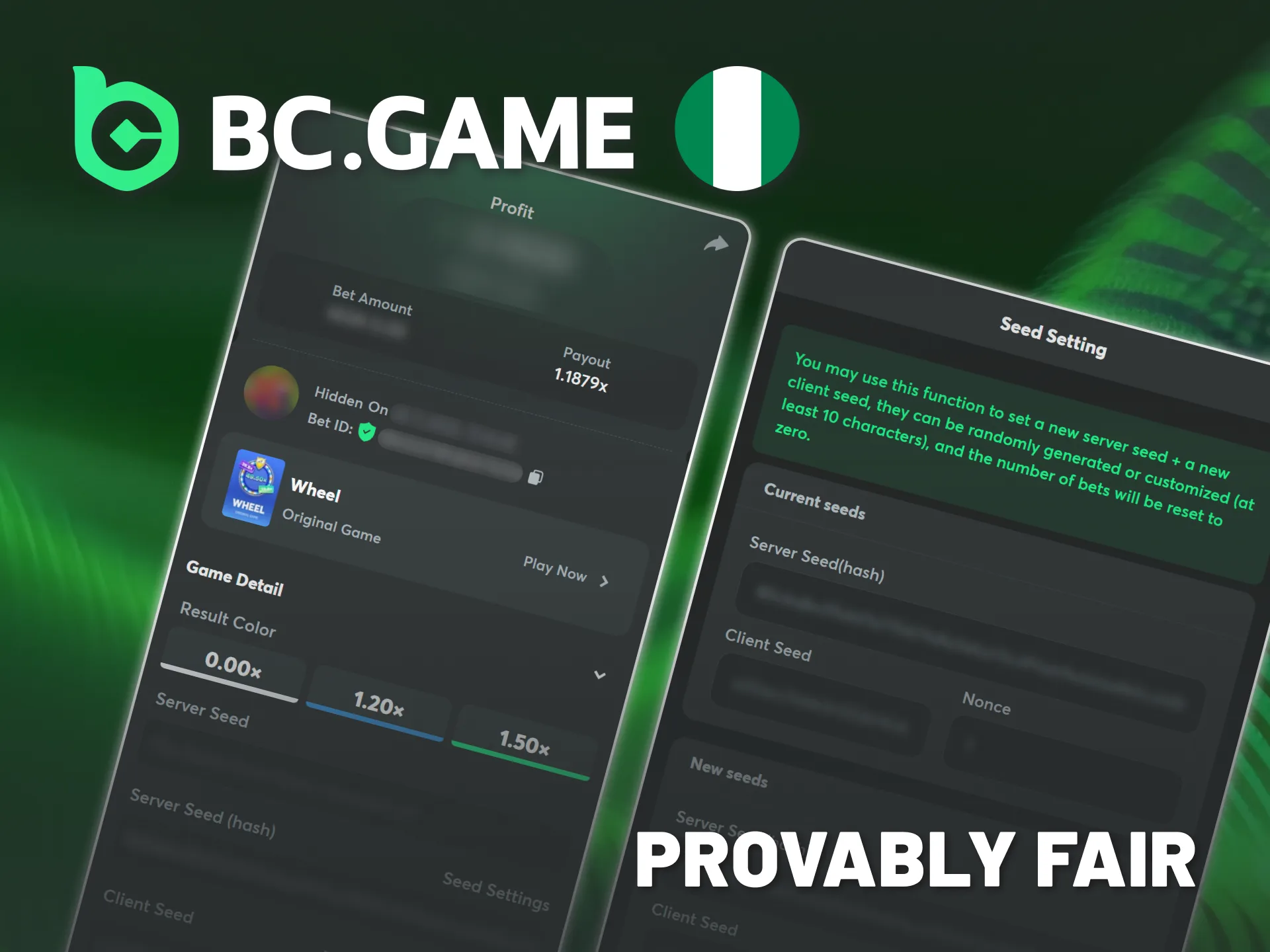 Trust your Wheel results with BC Game provably fair system.