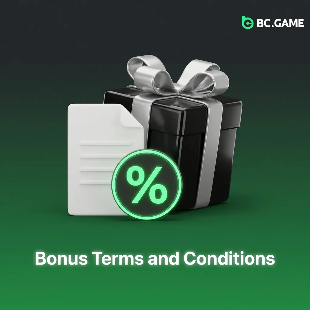 Bonus Terms and Conditions page showing eligibility rules, wagering requirements, and restrictions for using bonus funds.