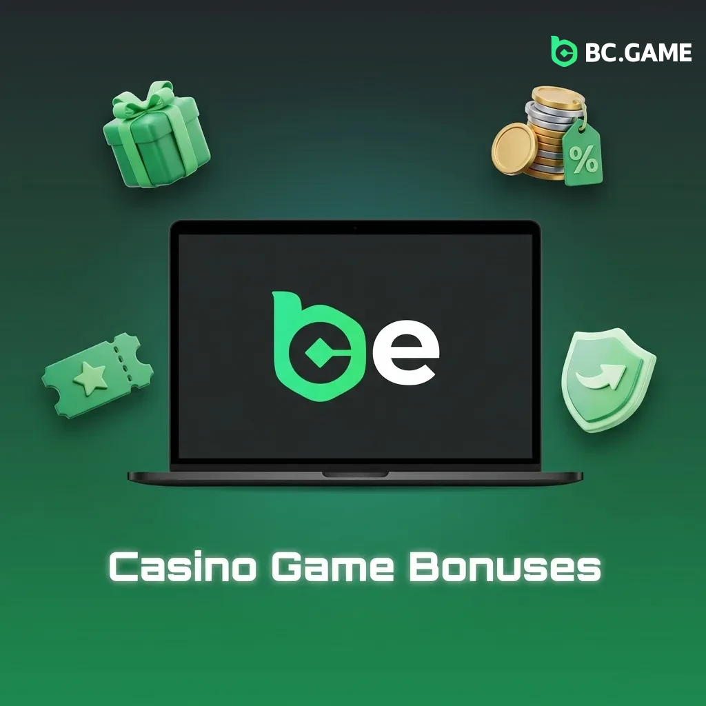 Casino game bonuses interface showing free spins, reload bonus, cashback, and weekend bonus drop promotions for players