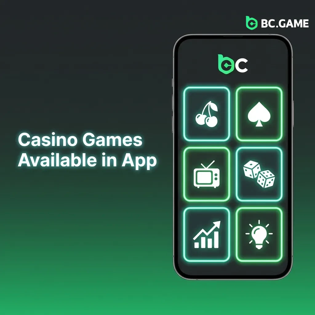 BC Game mobile app displaying 8,000+ casino games including slots, live dealer, table games, and BC Originals