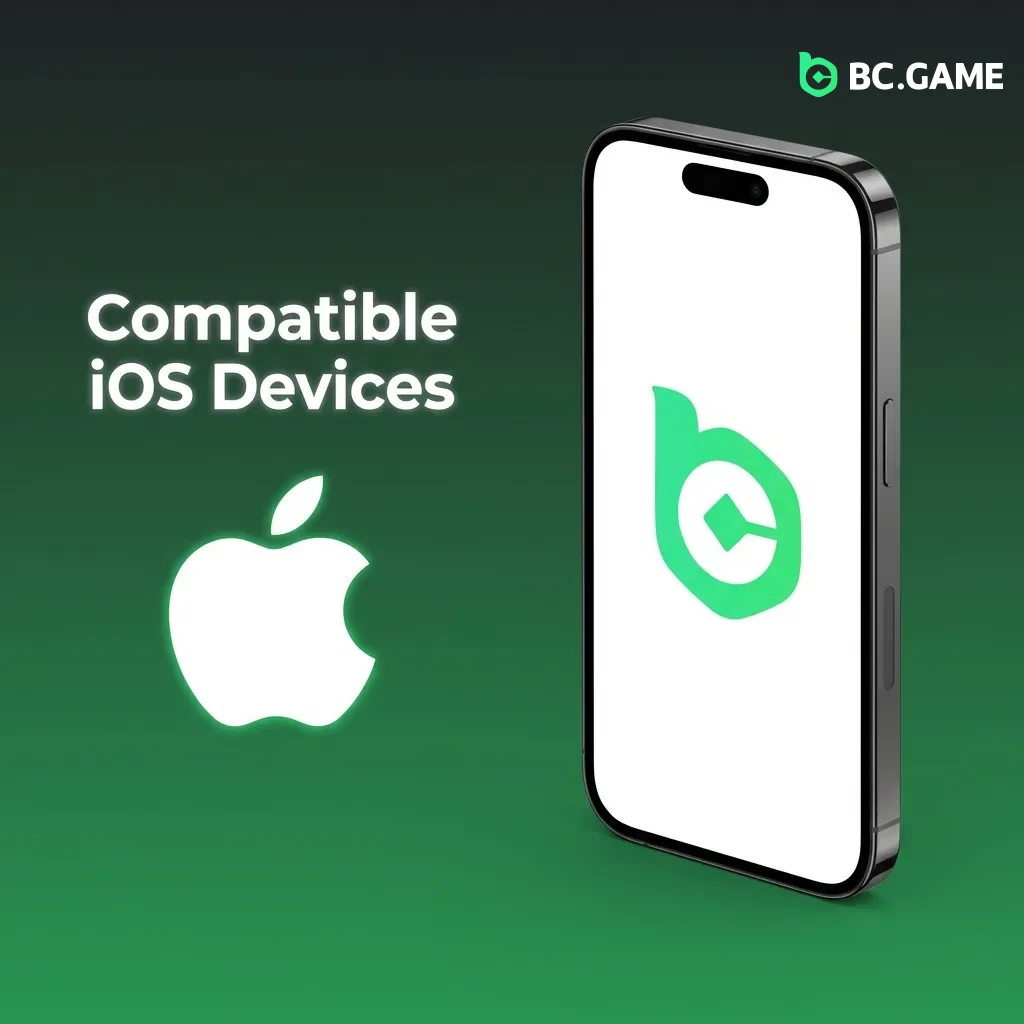 List of compatible iOS devices including iPhone models X through 15 and recent iPad Pro, Air, and Mini generations