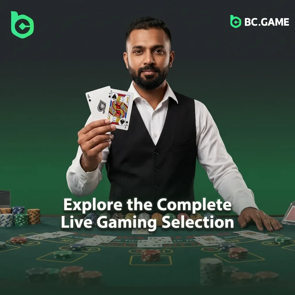 Live casino dealers at gaming tables with roulette wheels, cards, and interactive game show elements