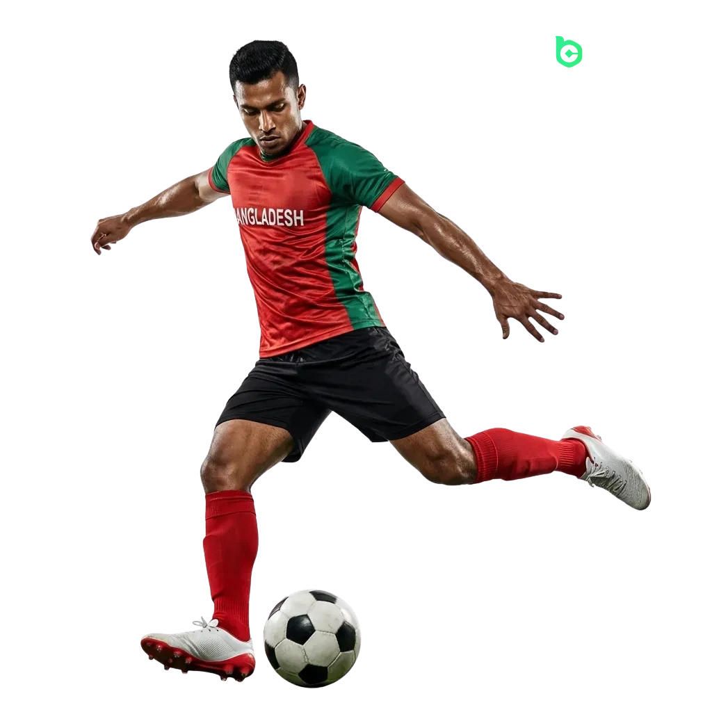BC Game football betting interface showing live odds, match markets, and welcome bonus for Bangladesh players