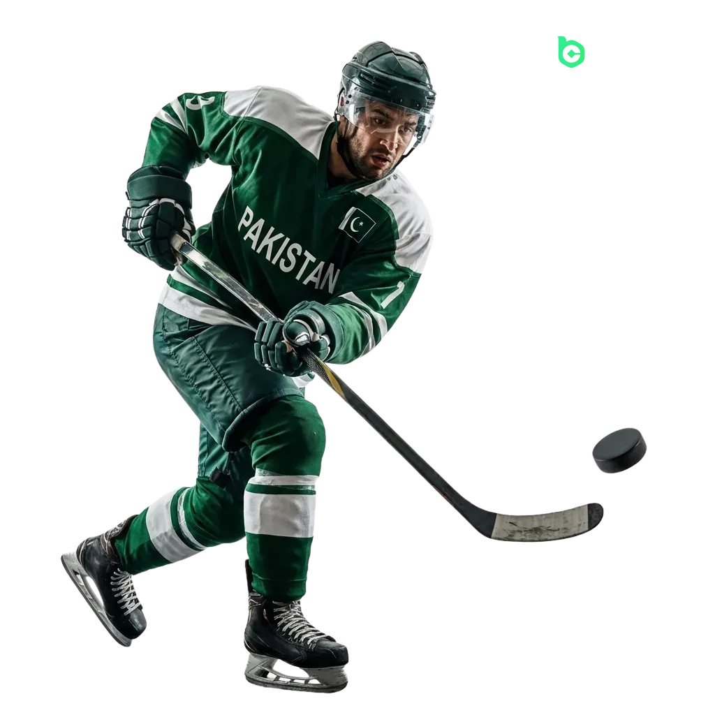 BC Game ice hockey betting interface showing NHL and KHL live odds with match winners and player props for Pakistani users