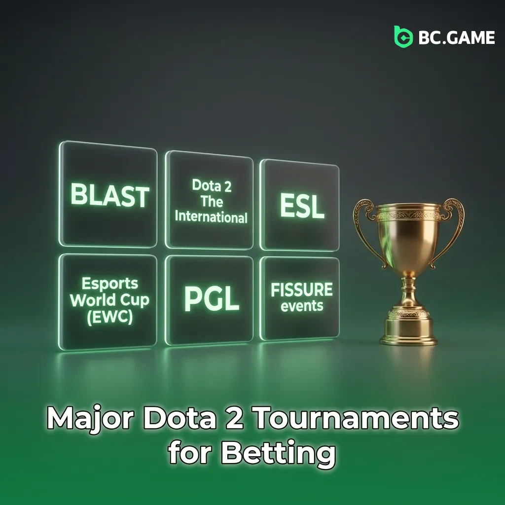 Dota 2 tournament trophy with championship stage lighting and competitive gaming atmosphere for major esports events