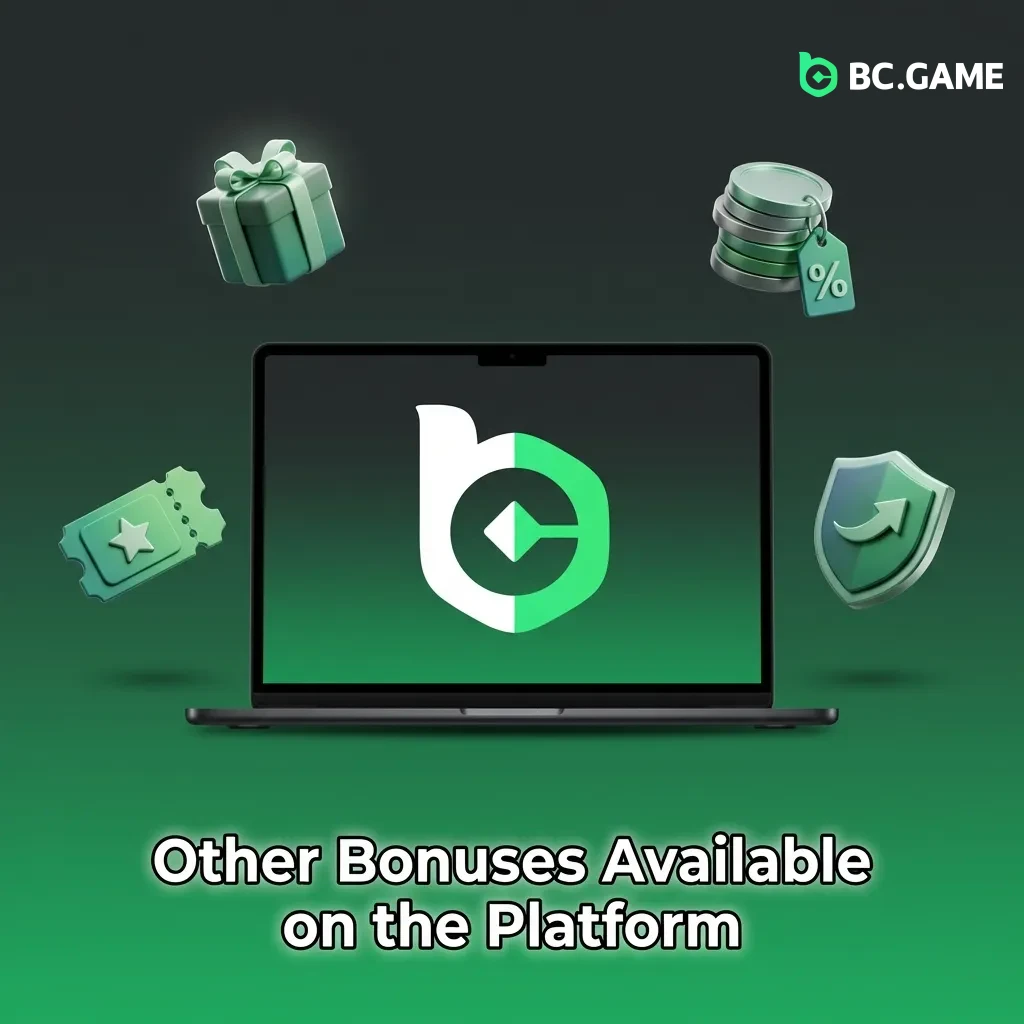 Platform bonuses including reload, cashback, free spins, and referral rewards for different deposit levels and play styles.