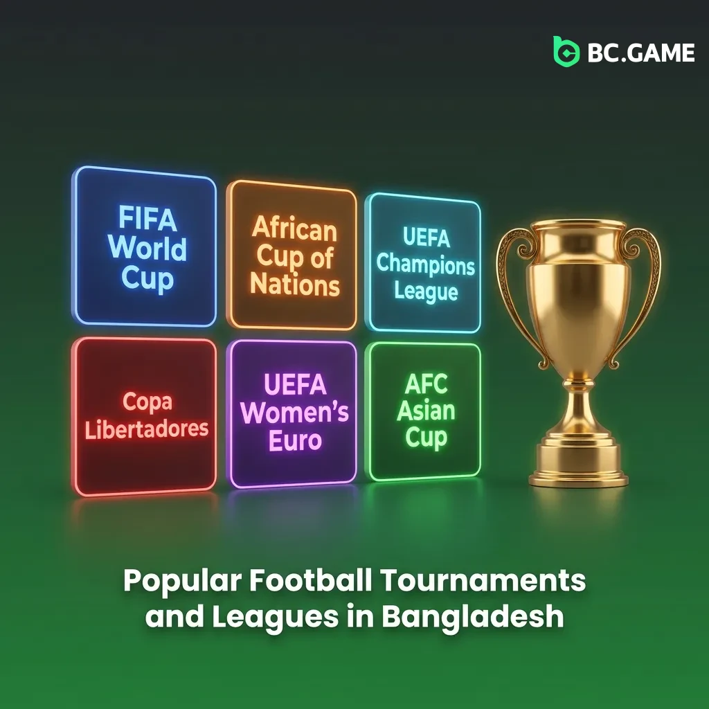 Bangladesh bettors follow FIFA World Cup, UEFA Champions League, and major European leagues with diverse betting markets