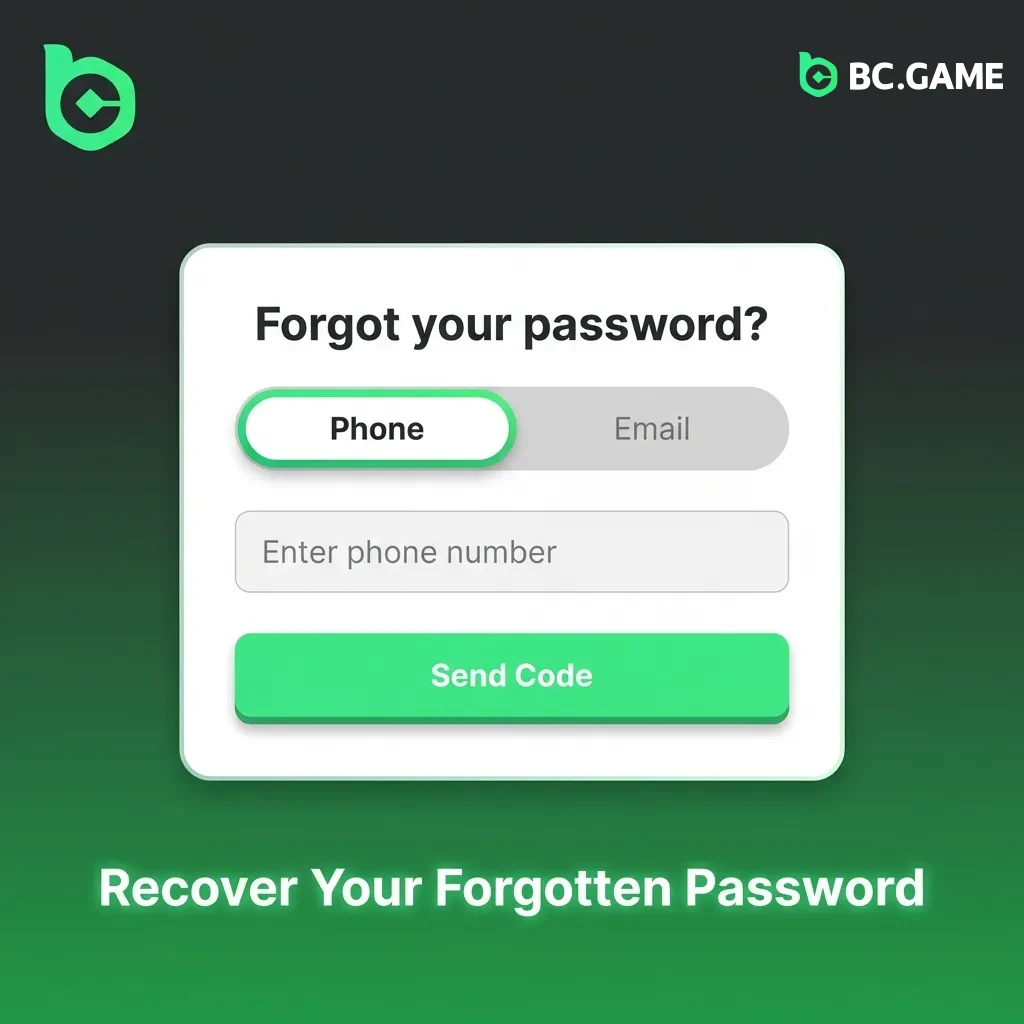 Step-by-step guide showing how to reset a forgotten password using email or phone verification and creating new credentials.
