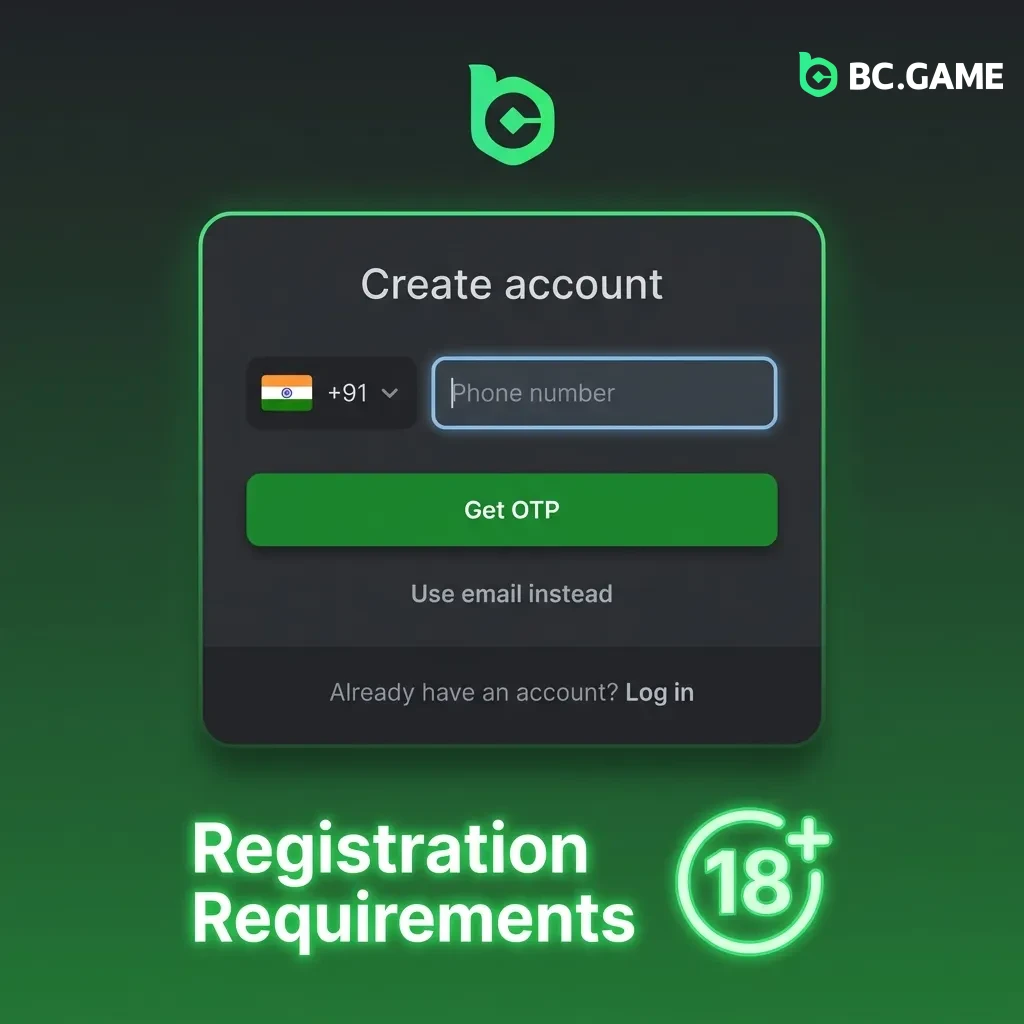 BC Game registration requirements including age verification, account limits, and document submission rules