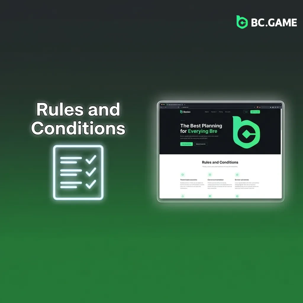 BC Game betting rules overview showing age requirements, account restrictions, fair play policies, and withdrawal conditions