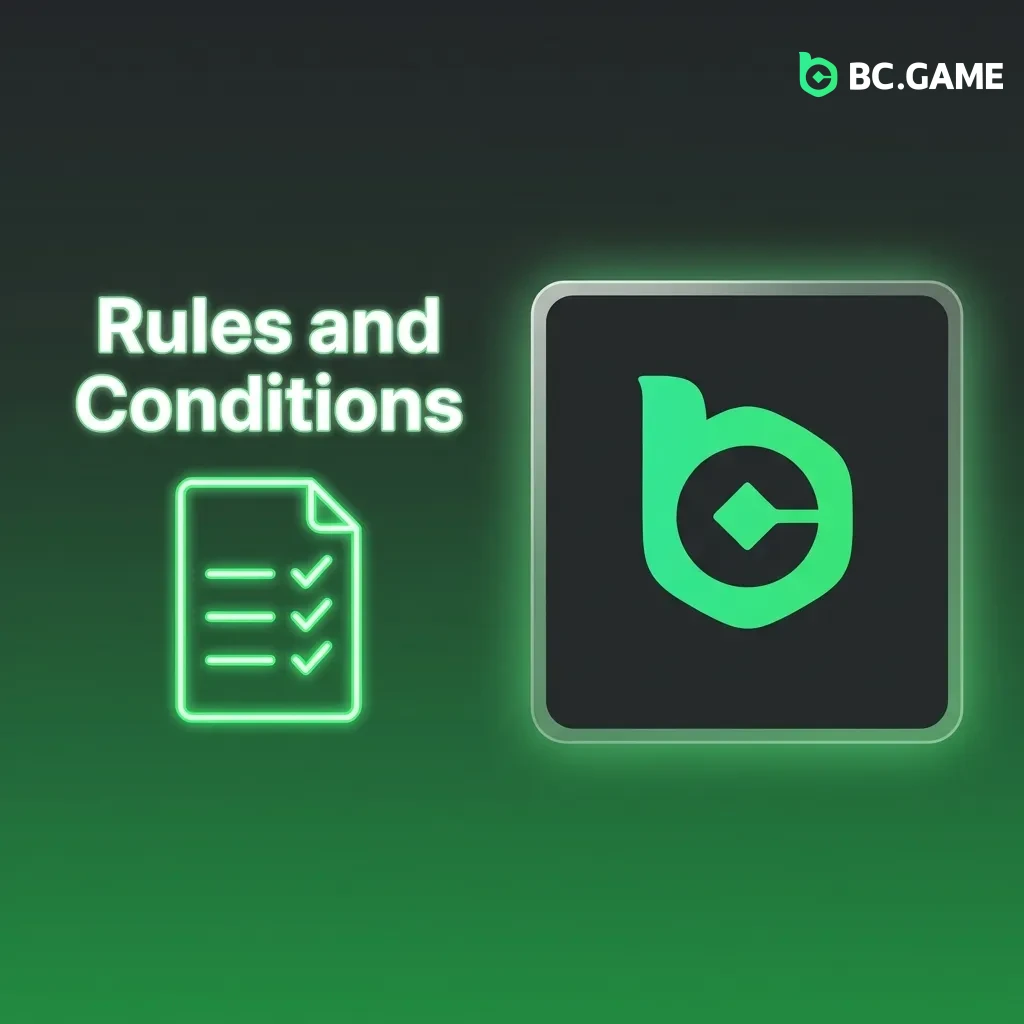 BC Game rules document showing age restrictions, account policies, and withdrawal verification requirements for players