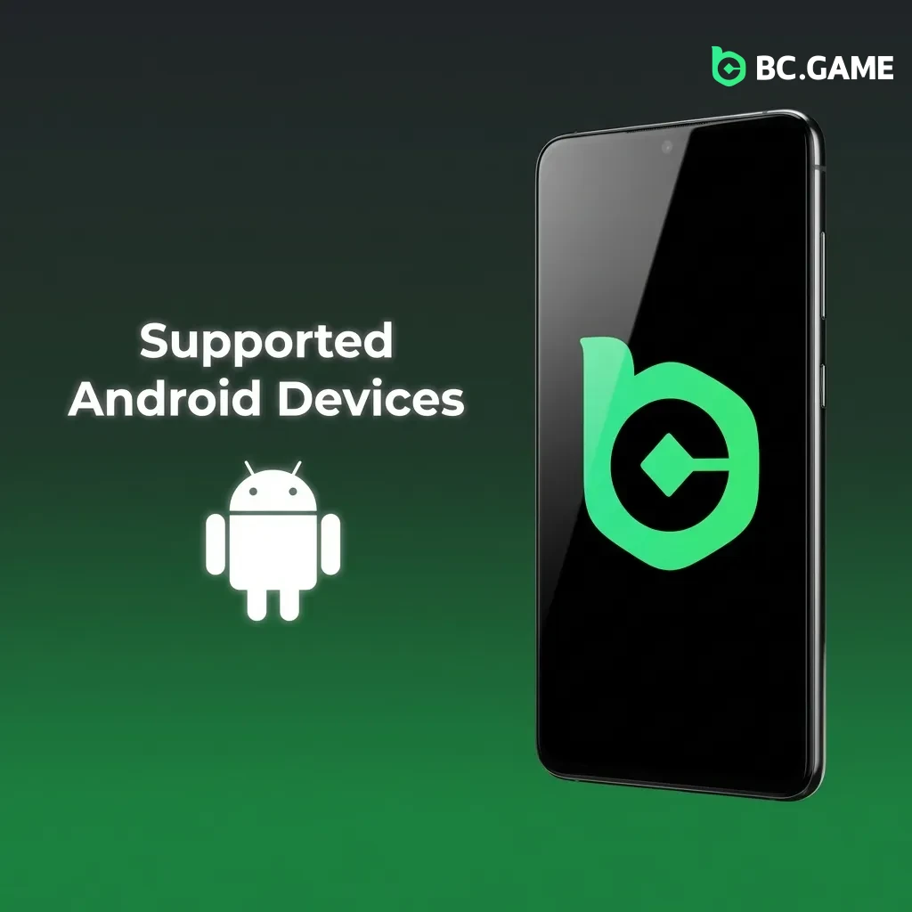 List of popular Android smartphones compatible with BC Game app including Samsung, Xiaomi, Oppo, and OnePlus models