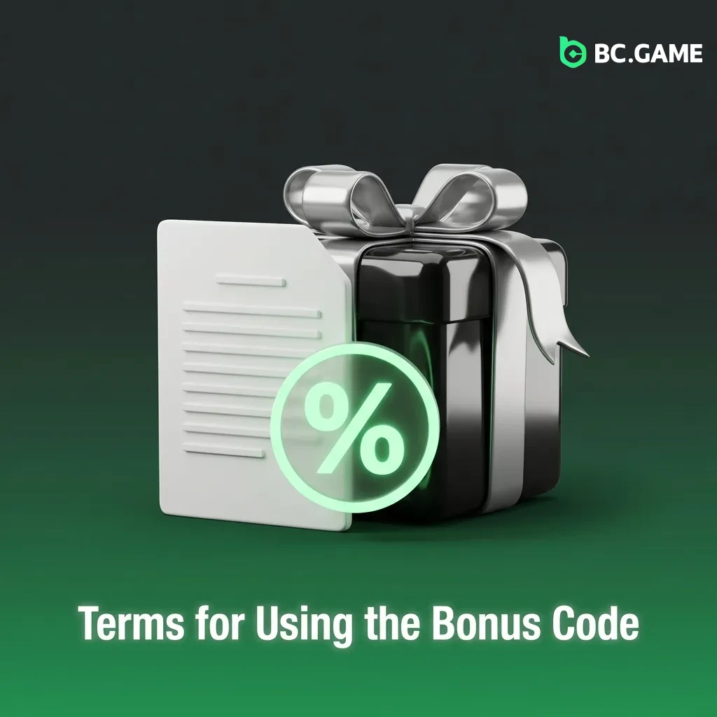 Casino bonus code terms showing deposit, wagering requirements, and conditions for new players