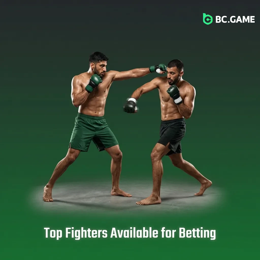 Top MMA fighters available for betting including champions Islam Makhachev, Jon Jones, and Israel Adesanya at global sportsbooks.