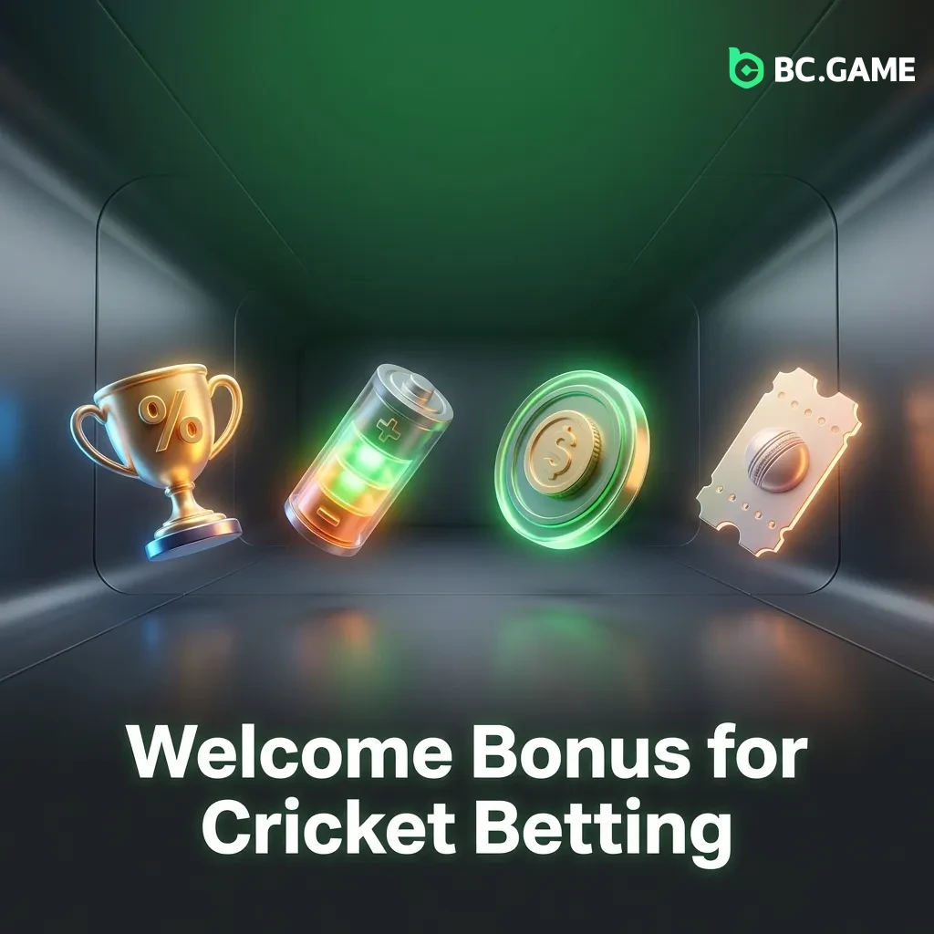 BC Game cricket betting welcome bonus offering 380% match up to BDT 2,441,233 plus free bets for new users